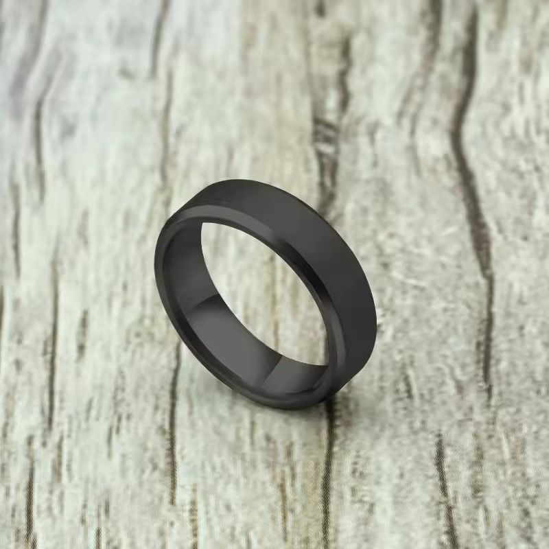 Jewelry Fashion Titanium Steel Black Classic Ring For Men Size ONE SIZE - 2 Thumbnail