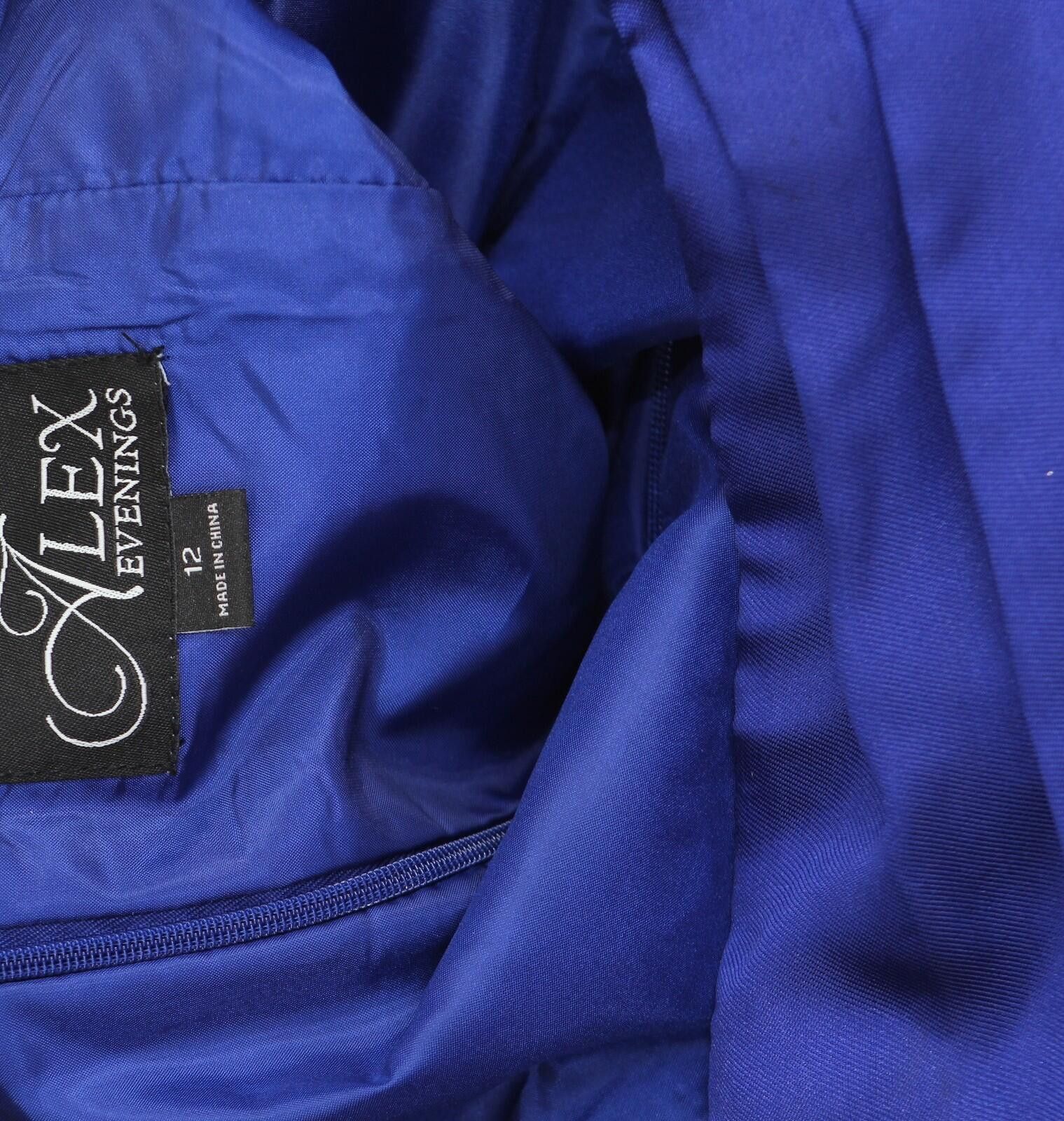 Other Nwt Alex Evenings Off Sleeve Midi Dress Bright Royal Blue 12 Size XL / US 12-14 / IT 48-50 - 3 Thumbnail