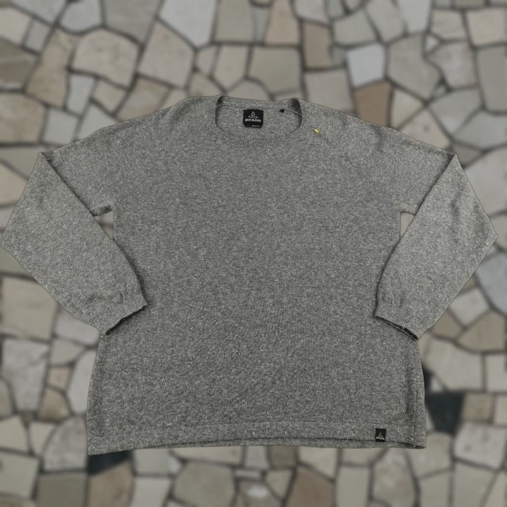 Prana PrAna Sweater Large Gray Organic Cotton Blend Crewneck Pullover Raglan Knit Mens Size US L / EU 52-54 / 3 - 1 Thumbnail