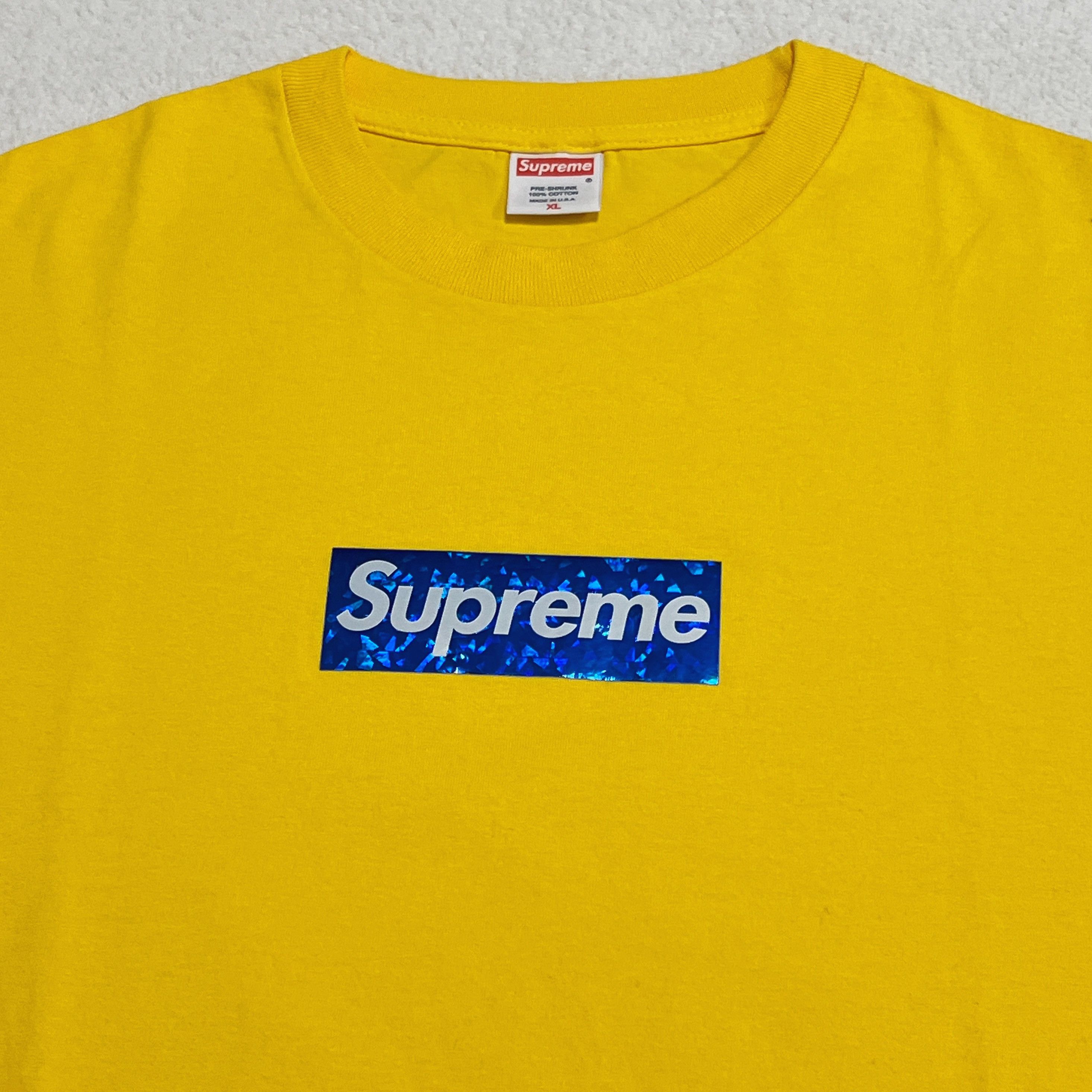Supreme Supreme 2006 Holographic Box Logo Tee Blue On Yellow Size US XL / EU 56 / 4 - 2 Thumbnail