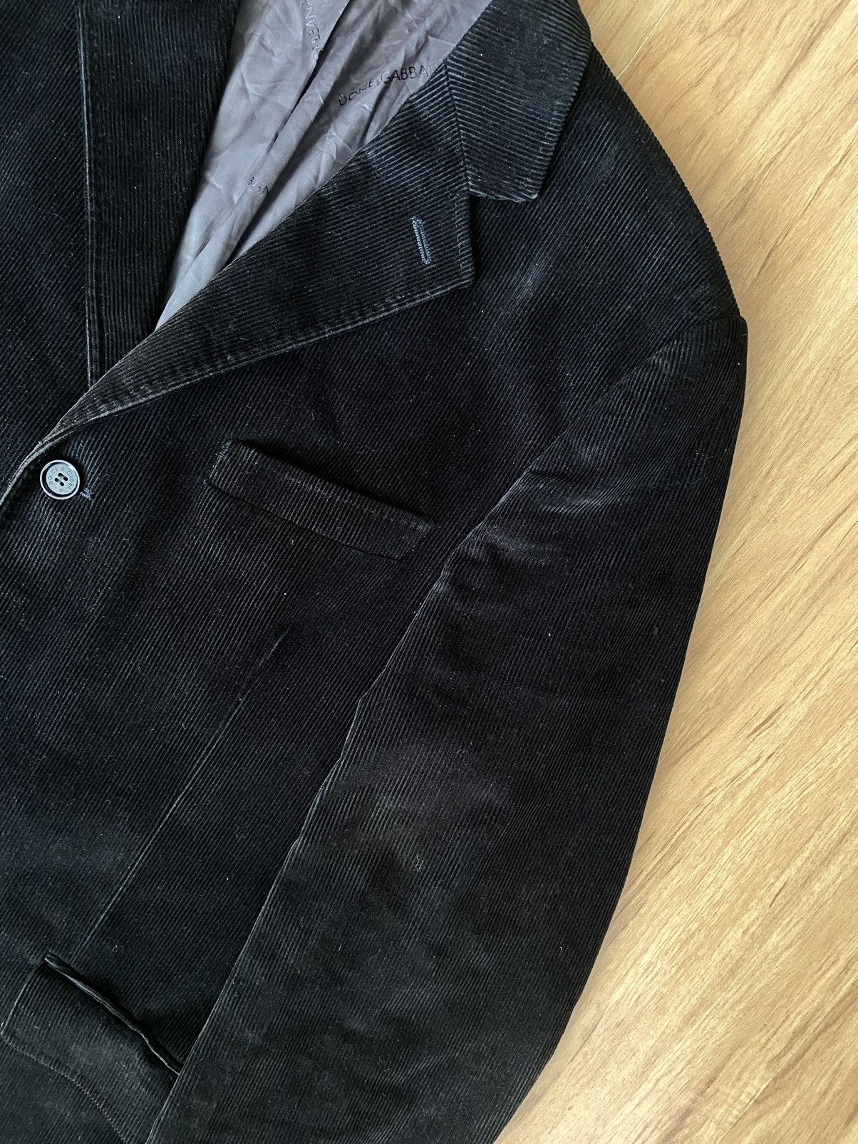 Dolce & Gabbana Dolce & Gabbana Black Corduroy Blazer Jacket Made in Italy Size 52R - 3 Thumbnail