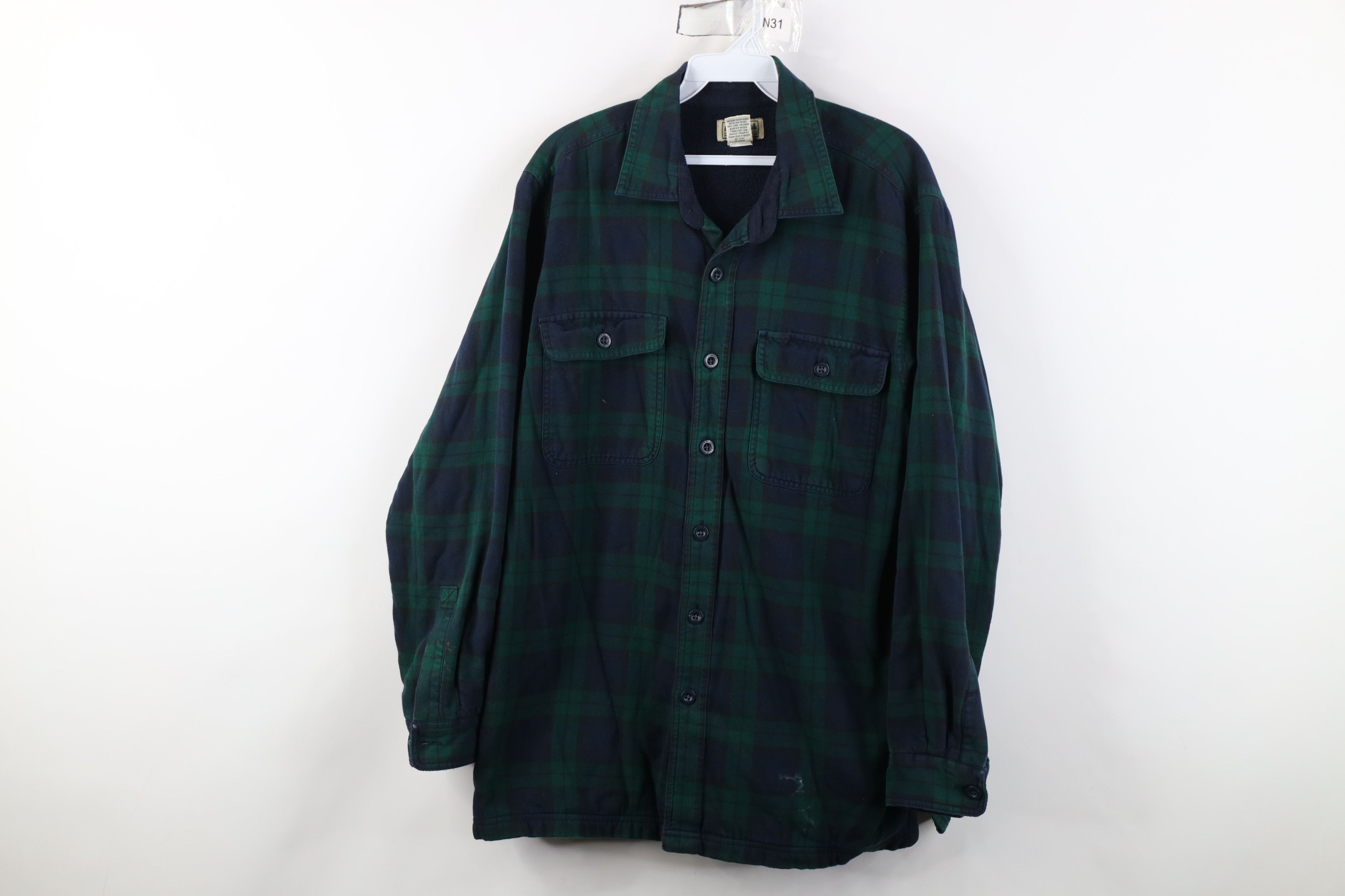L.L. Bean Vintage LL Bean Fleece Lined Flannel Shirt Jacket Plaid Size US M / EU 48-50 / 2 - 1 Thumbnail