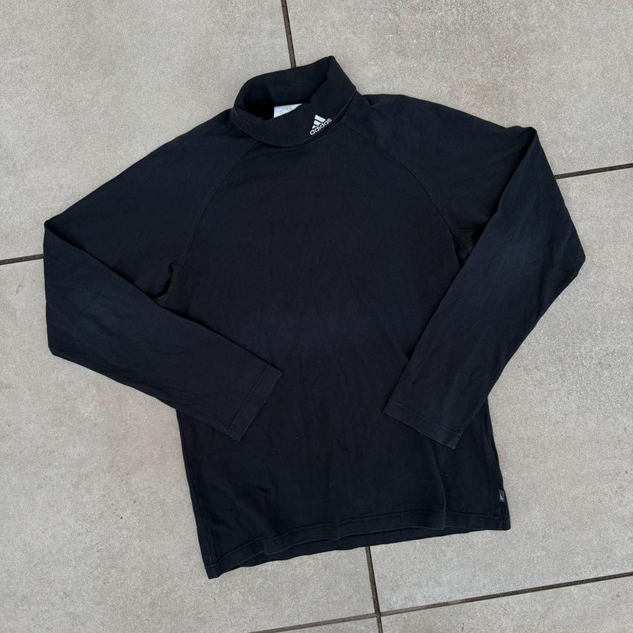 Adidas Adidas Black Turtleneck Vintage Retro 90s Sweatshirt Size US M / EU 48-50 / 2 - 2 Thumbnail