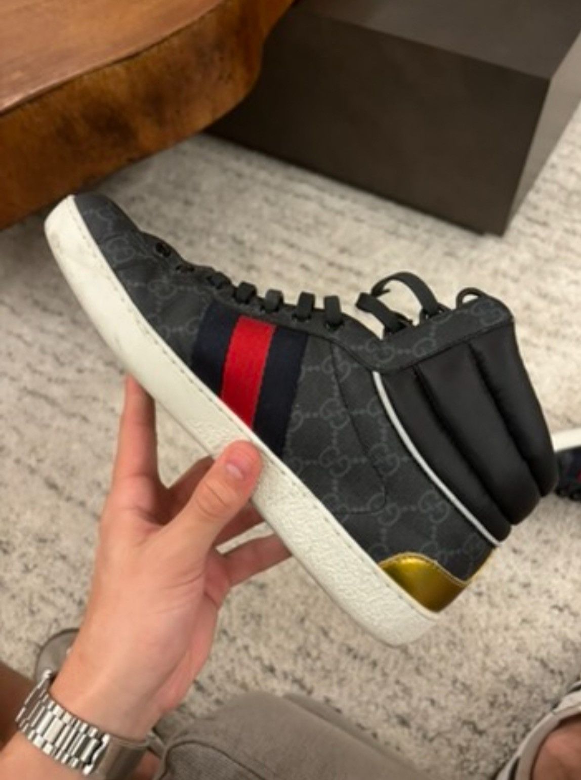 Gucci LEATHER GUCCI ACE GG SNEAKER Size US 7 / IT 37 - 4 Thumbnail