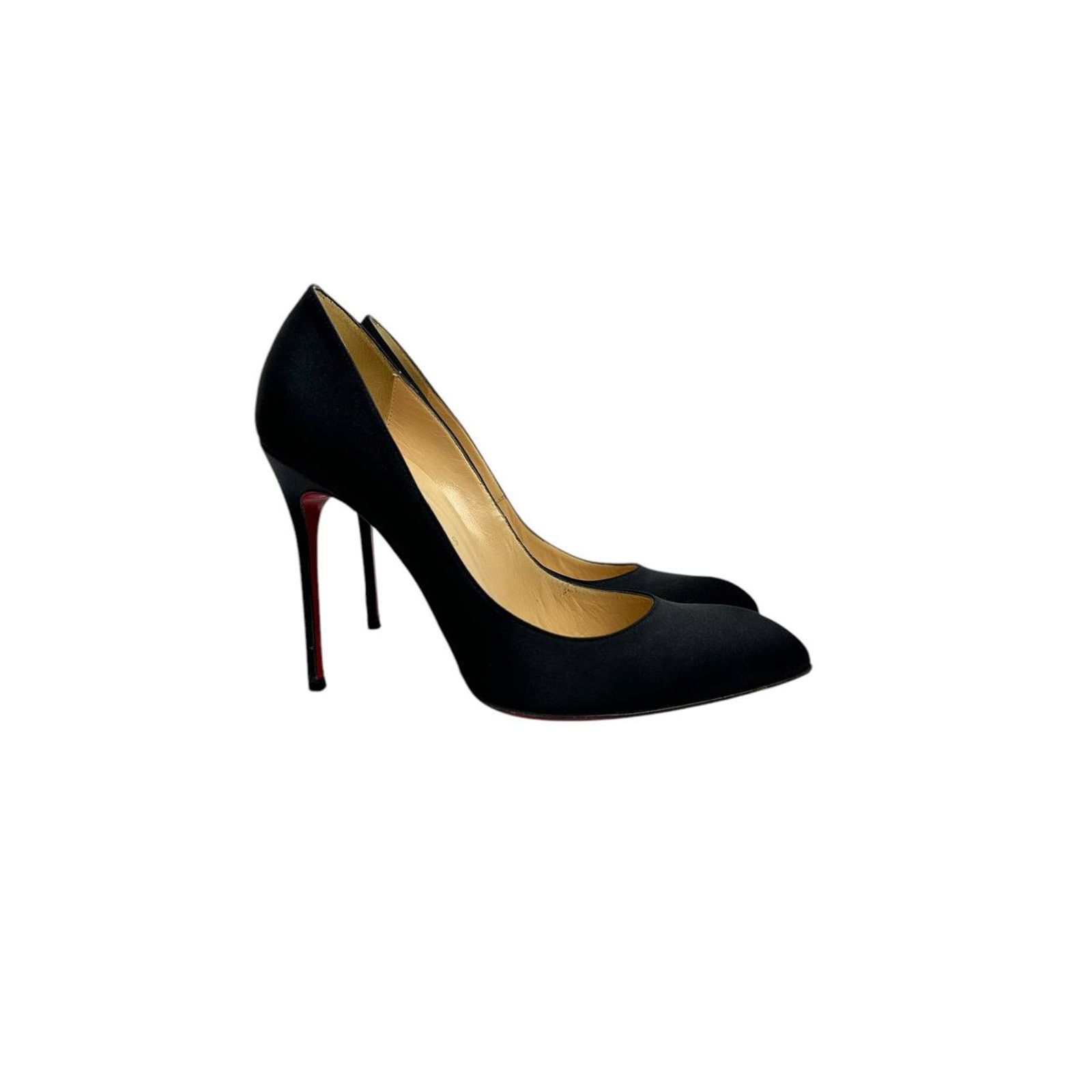Christian Louboutin Christian Louboutin Black Satin Stiletto Pumps Heels Sz.38 Size US 7 / IT 37 - 2 Thumbnail