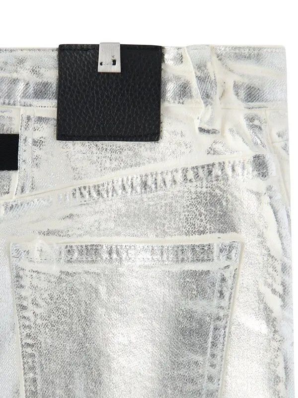 1017 ALYX 9SM o1mle0424 Foil Cotton Denim Mini Skirt in Silver Size 25" / US 0 / IT 36 - 6 Thumbnail