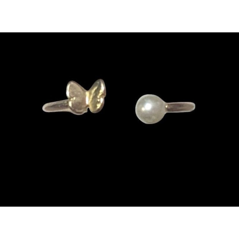 Other Minimalist Butterfly Faux Pearl Open Top Gold Tone Ring Size Size ONE SIZE - 7 Thumbnail