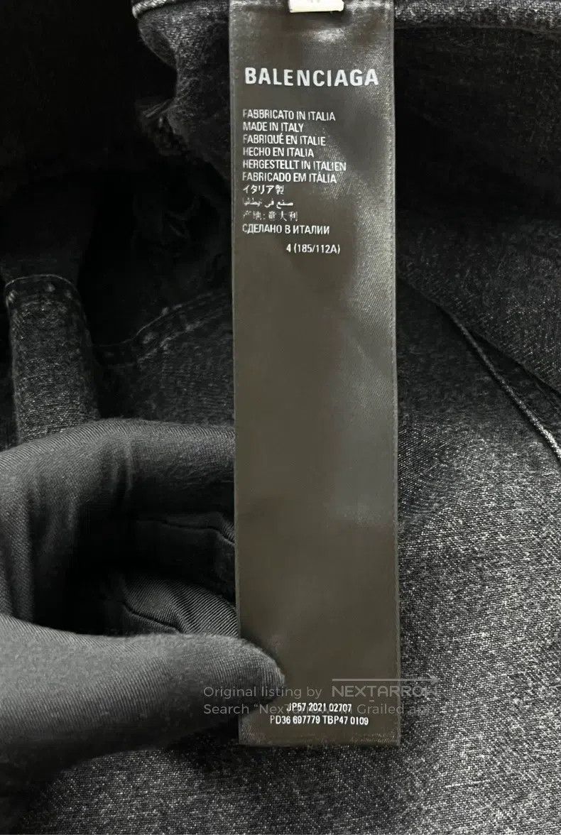 Other Balenciaga Washed Distressed Black Gray Double Layer Torn Size US XL / EU 56 / 4 - 4 Thumbnail