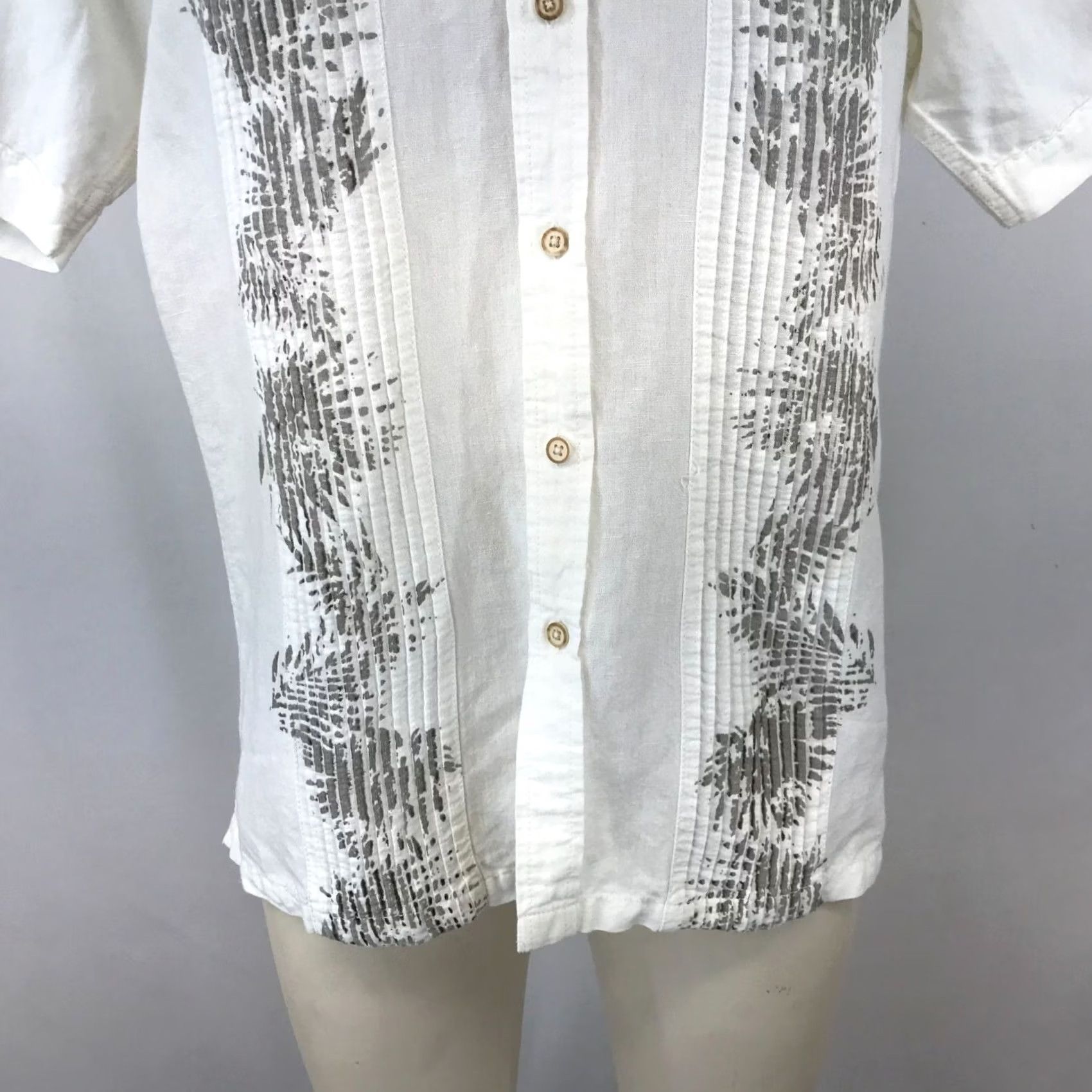 Tasso Elba TASSO ELBA ISLAND MEN'S SMALL WHITE SHORT SLEEVE BUTTON LINEN SHIRT Size US S / EU 44-46 / 1 - 3 Thumbnail