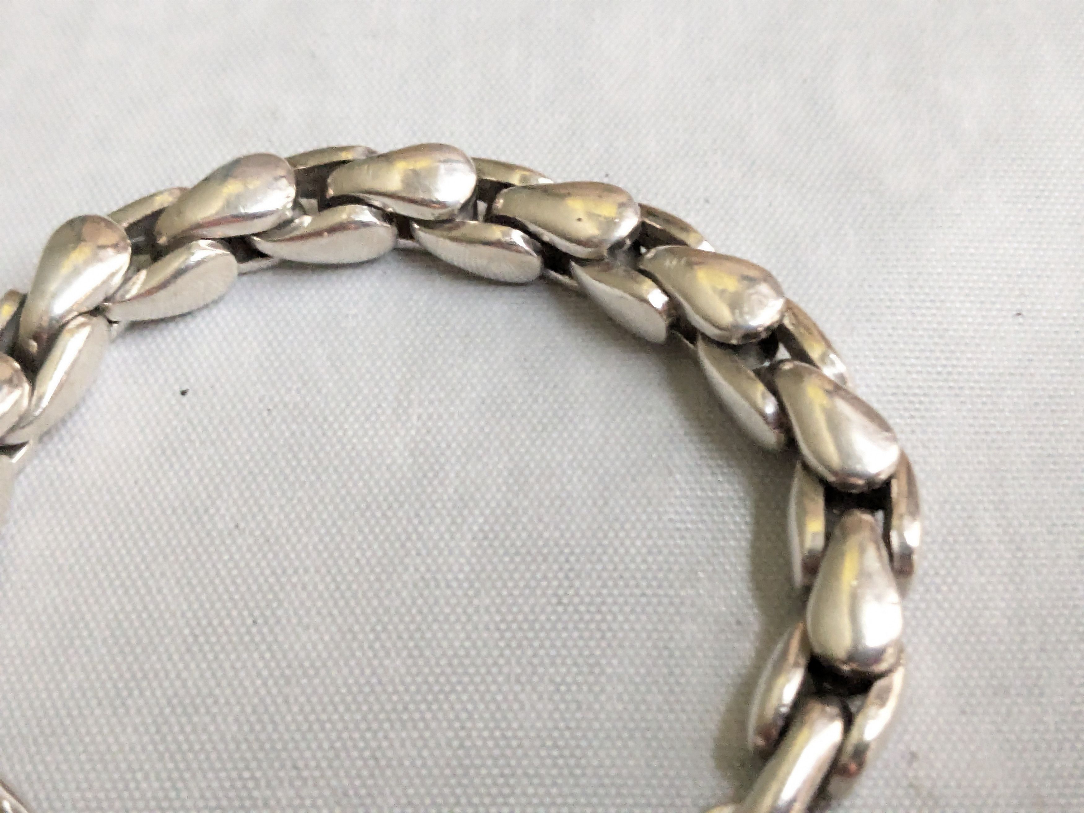 Jewelry Vintage Sterling Silver Bracelet Box Link Wheat Foxtail 6.5" Size ONE SIZE - 3 Thumbnail