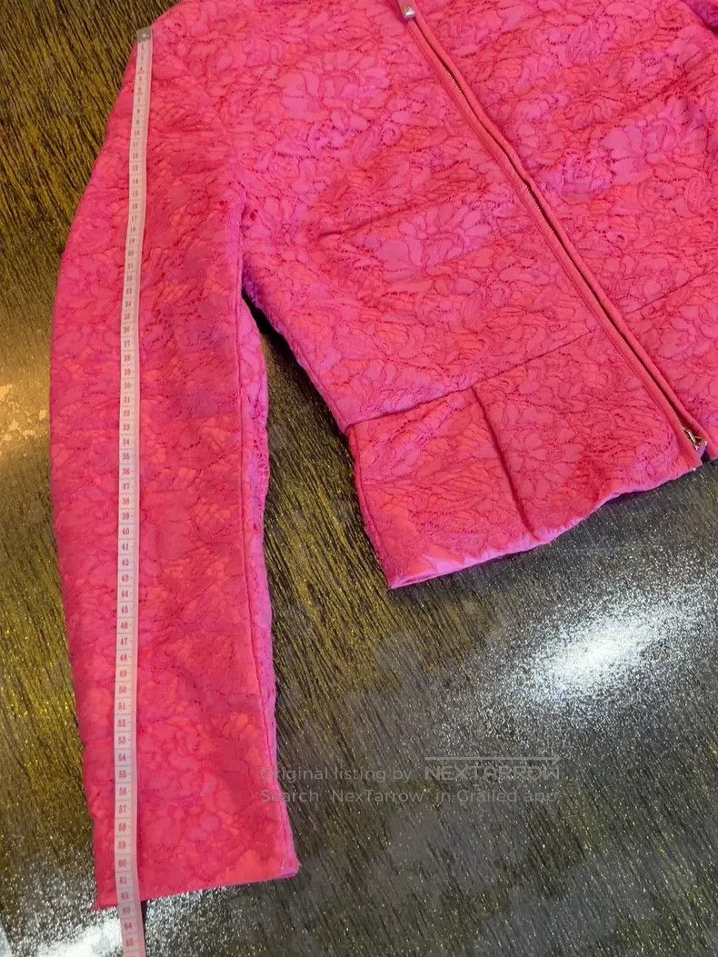 Valentino Valentino Rose pink lace down jacket Size L / US 10 / IT 46 - 6 Thumbnail