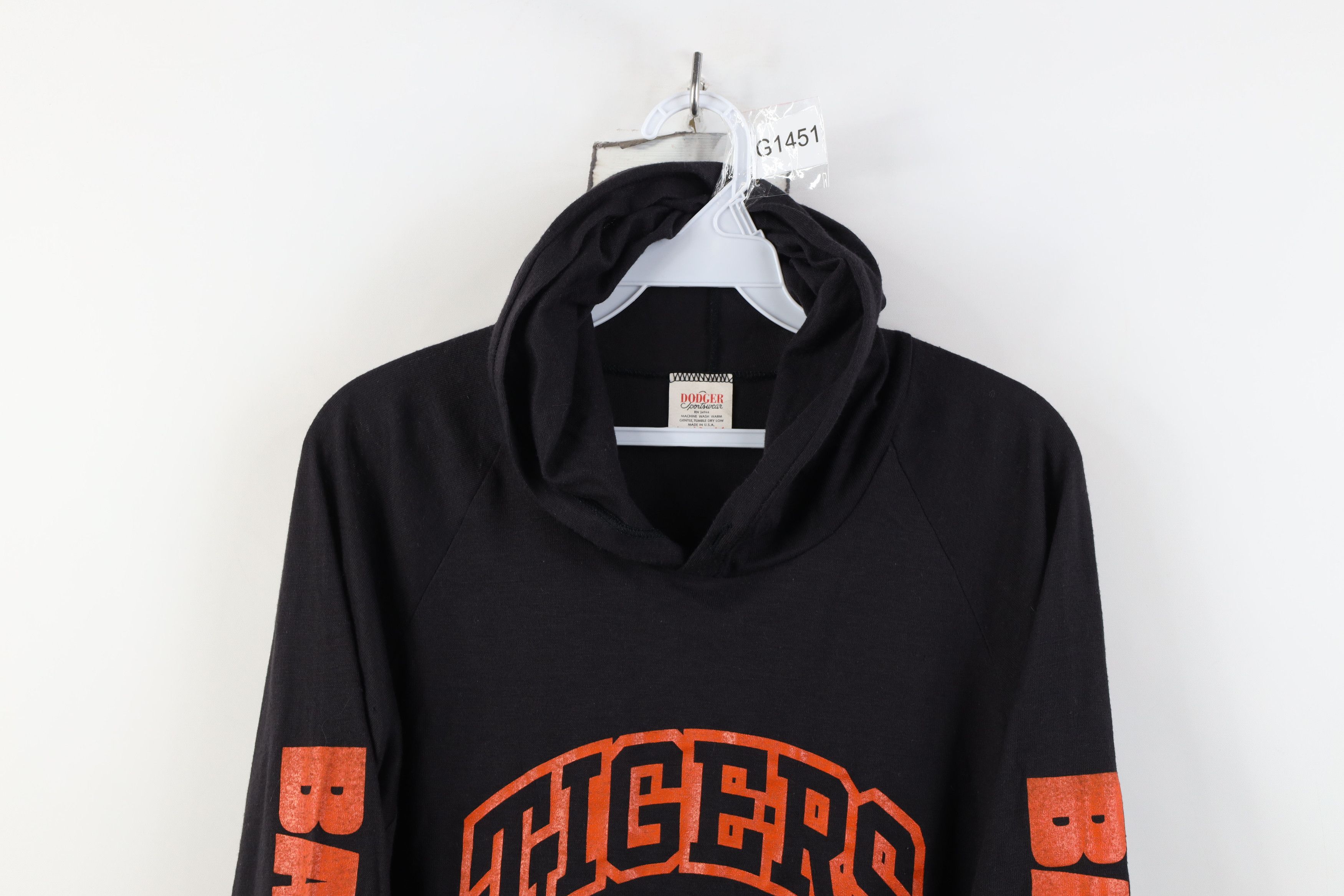 Vintage Vintage 70s 80s Baltimore Tigers Hoodie T-Shirt Black USA Size US L / EU 52-54 / 3 - 2 Thumbnail