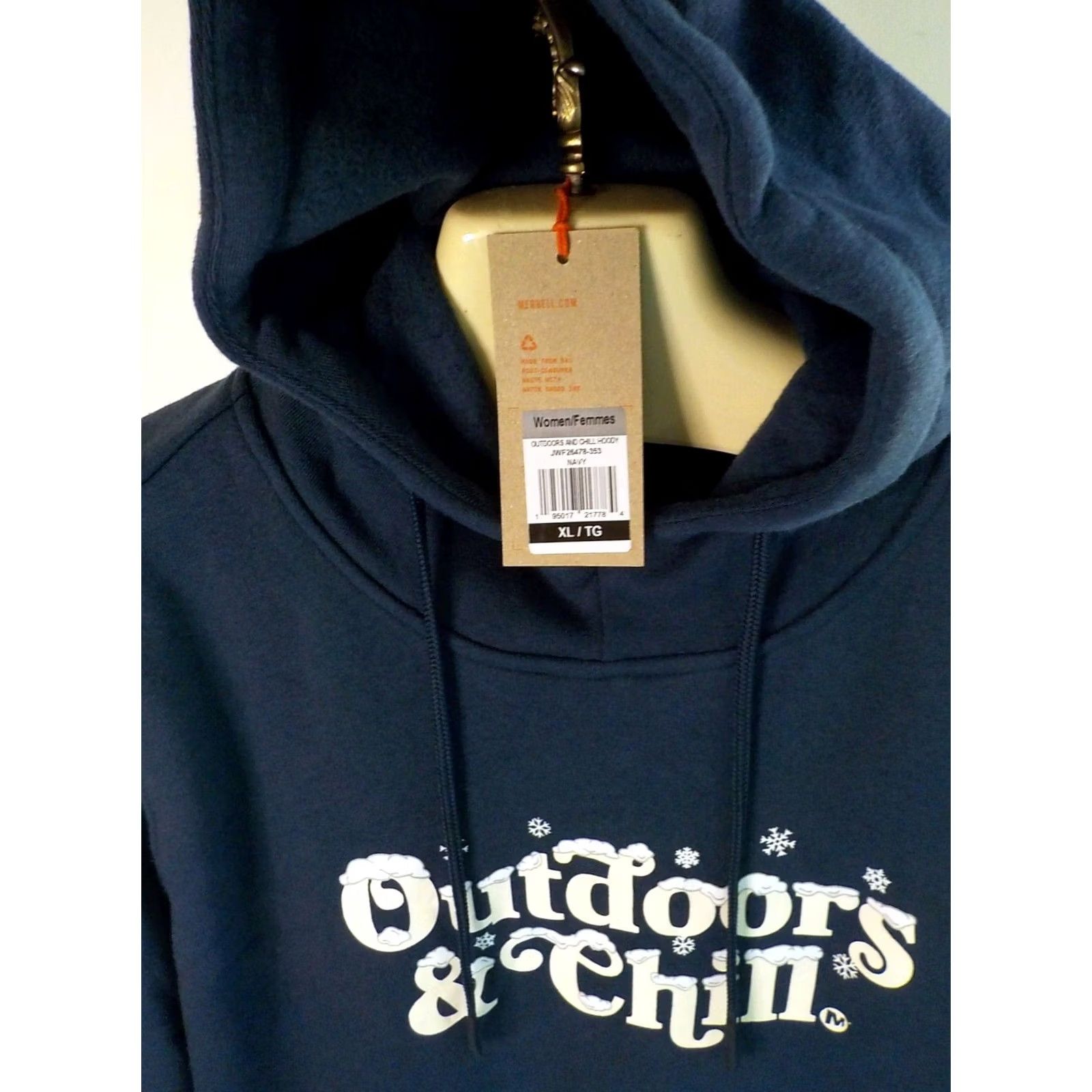 Merrell MERRELL Women Pullover Hoodie "Outdoors & Chill" Blue Kangaroo Pocket XL NWT Sweatshirt Hoodie Shirt Size XL / US 12-14 / IT 48-50 - 2 Thumbnail