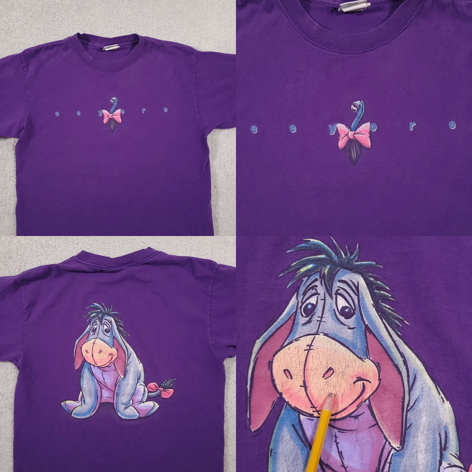 Disney VINTAGE Disney Eeyore Shirt Womens M Purple Double-Sided 90s T-Shirt Crew Neck Short Sleeve Casual Mens Womens Girls Boys Size M / US 6-8 / IT 42-44 - 8 Thumbnail