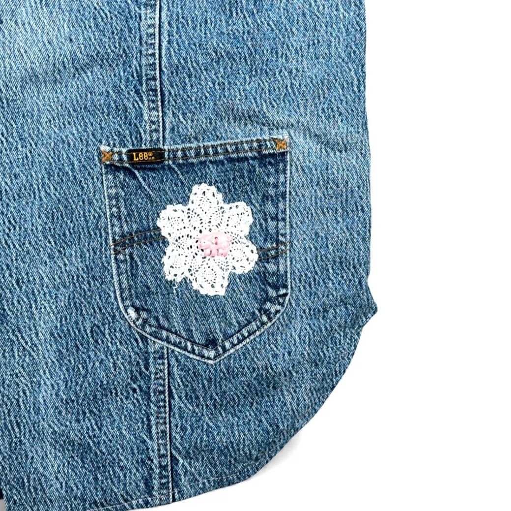 Lee VINTAGE Lee Vest Womens EXTRA LARGE Blue Patched Upcycled Denim 80s Lee Vest Womens EXTRA LARGE Blue Patched Upcycled Denim 80s Size XL / US 12-14 / IT 48-50 - 5 Thumbnail