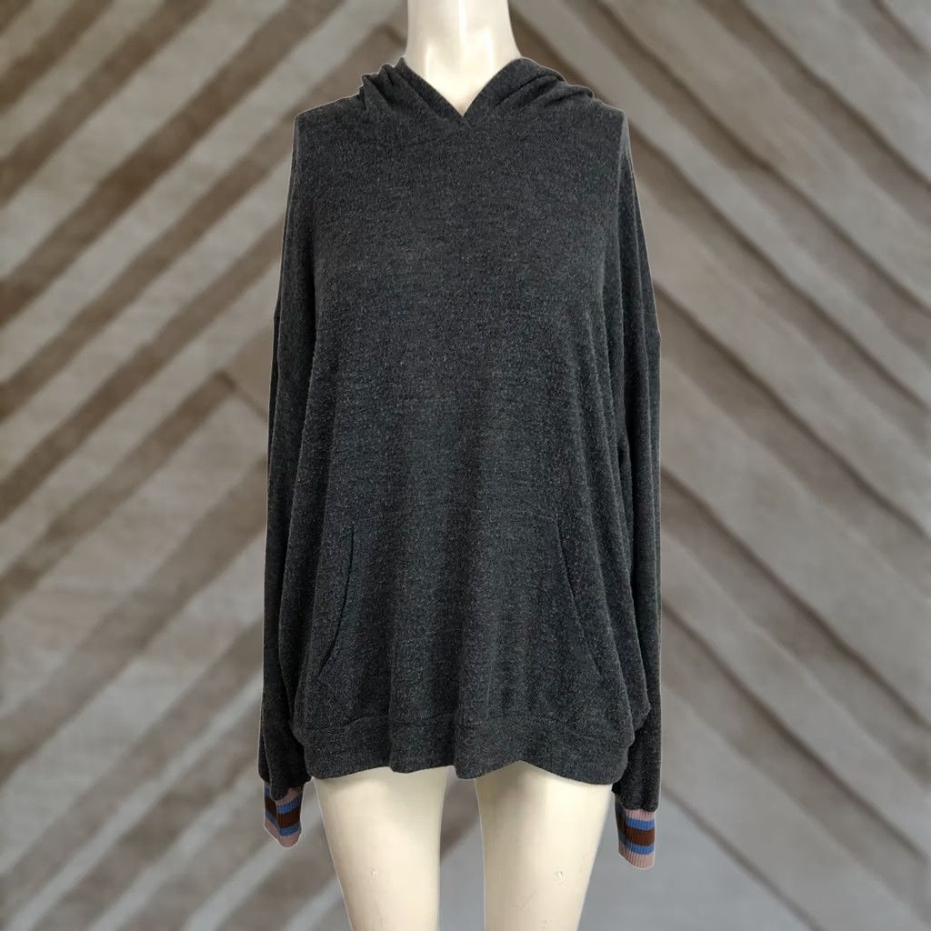 Vintage Project Social T Hoodie Charcoal Grey Cozy Relaxed Fit XL Women Size XL / US 12-14 / IT 48-50 - 1 Thumbnail