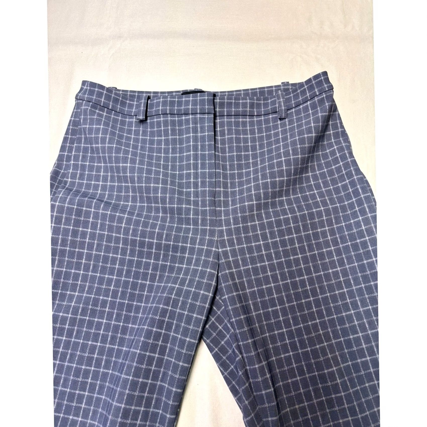 Theory Theory CL Slim Pant B Precision Grid Blue Check Trousers Womens Size 0 W26 L25 Size 25" / US 0 / IT 36 - 2 Thumbnail