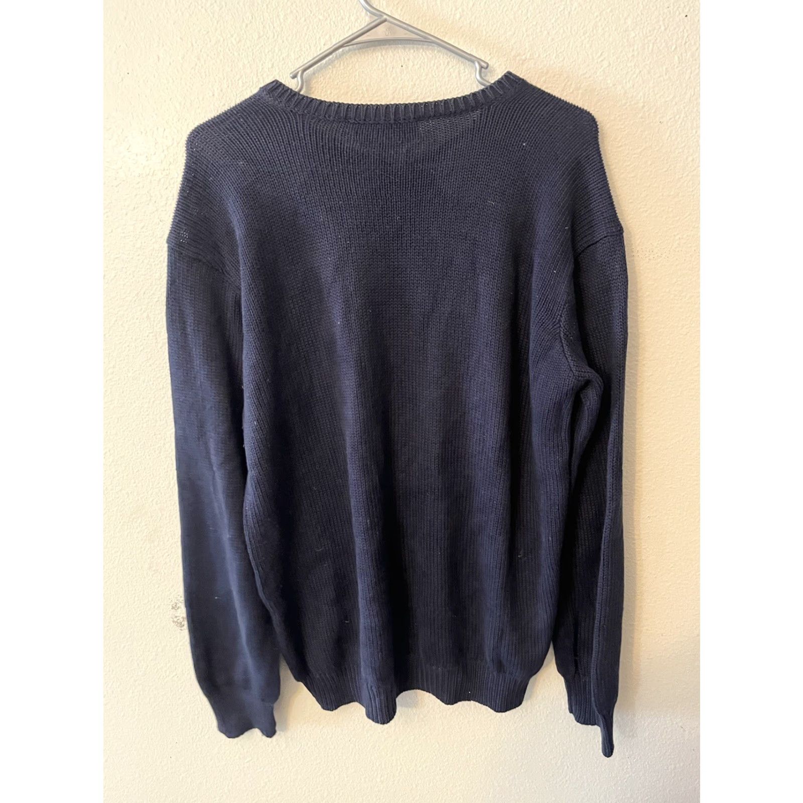 Polo Ralph Lauren Polo Sport Ralph Lauren Sweater Mens M Navy Knit Pullover V Neck Classic Polo Pony Cotton Knit Pullover Sports USA Mens Size US M / EU 48-50 / 2 - 2 Thumbnail