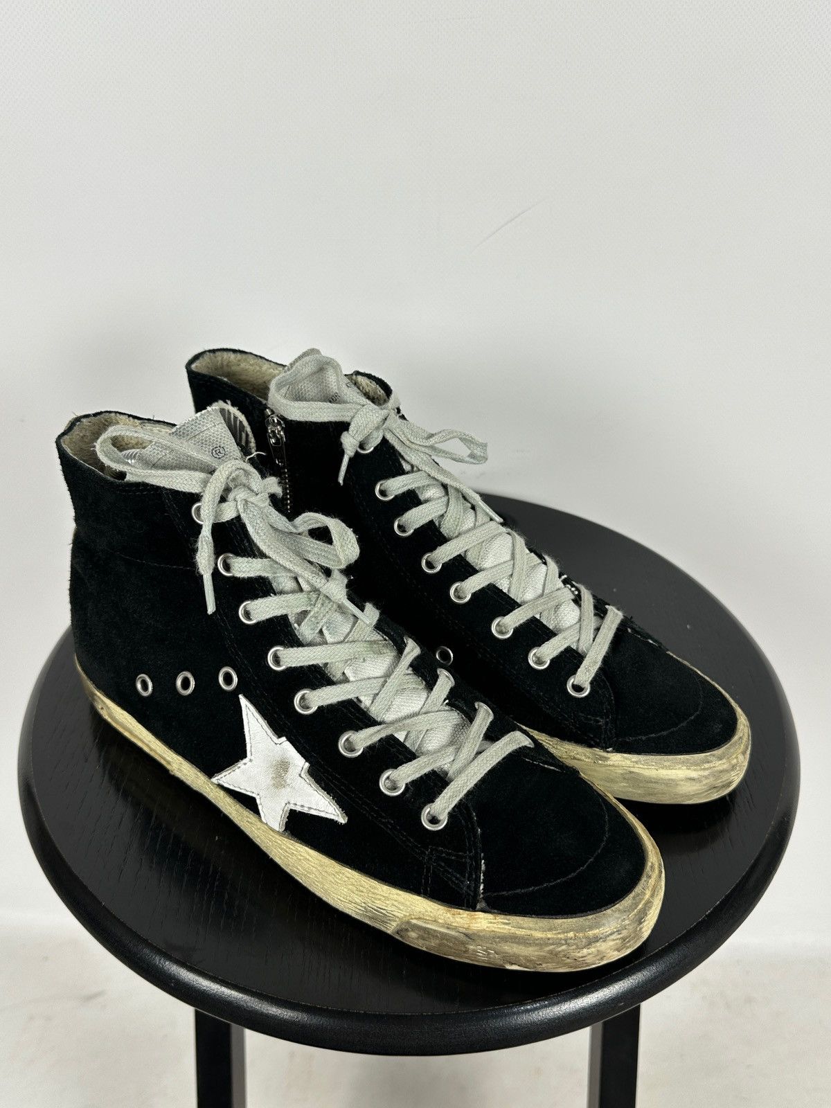 Golden Goose Golden Goose Francy Black Suede High Top Sneakers Size US 7 / EU 40 - 6 Thumbnail