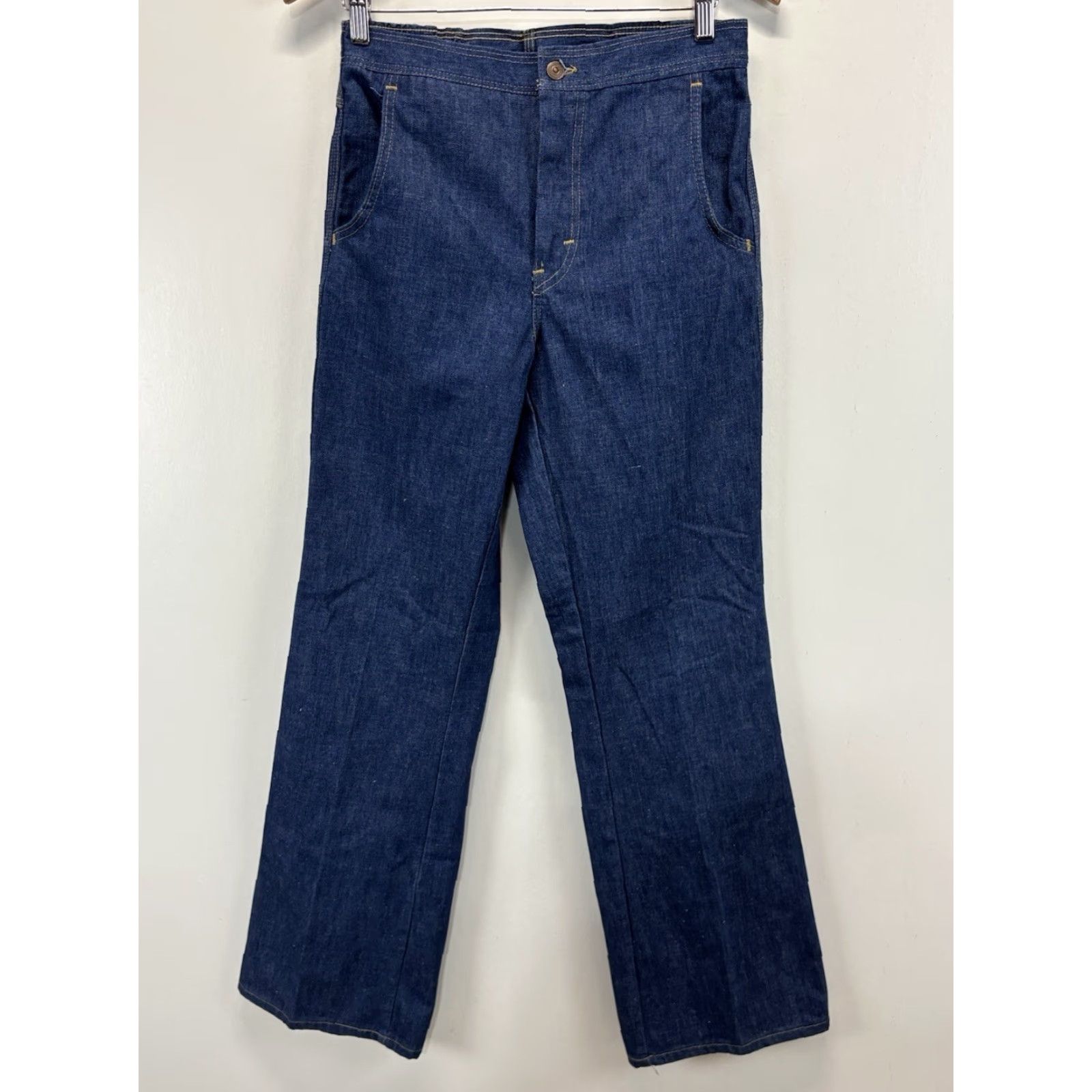 Sears VINTAGE Sears Perma Prest Blue Jeans Men’s 29x33 Cowboy Bootcut Dark Wash Denim Jeans 1970s Mens Size US 29 - 2 Thumbnail