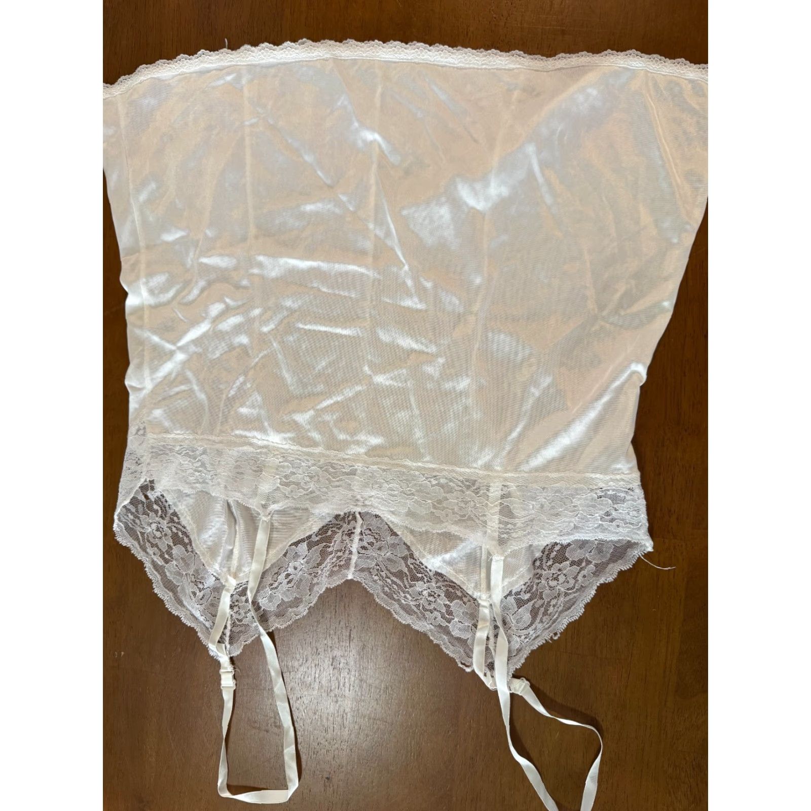 Vintage VINTAGE Women’s Camisole Lace Nylon Off-White White Figurfit 38 Medium Women's Size 38 Medium Size ONE SIZE - 2 Thumbnail