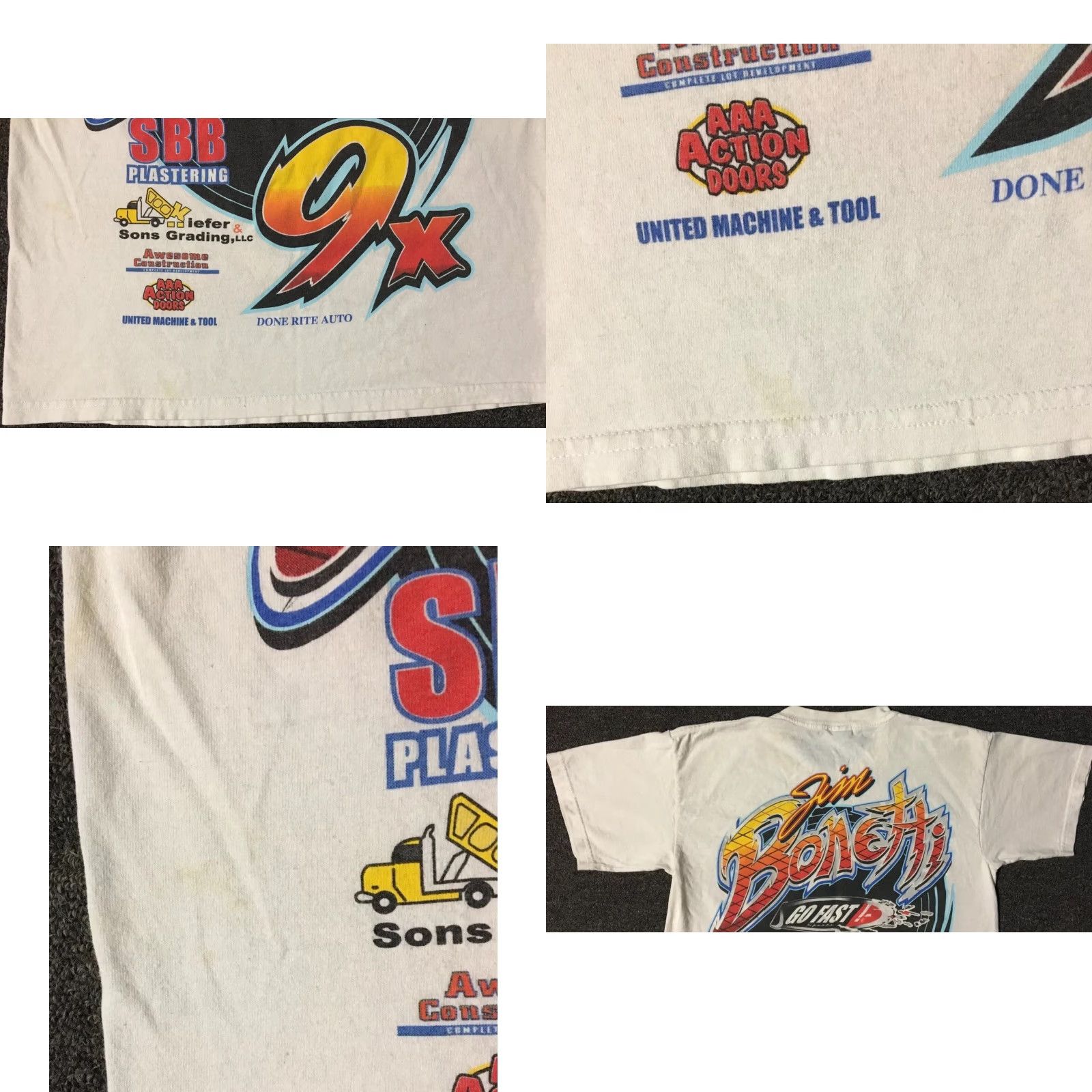 NASCAR VINTAGE Jim Bonetti Dwarf Car Racing Shirt XS White NASCAR Y2K Grunge 80s 90s Size US XS / EU 42 / 0 - 9 Thumbnail