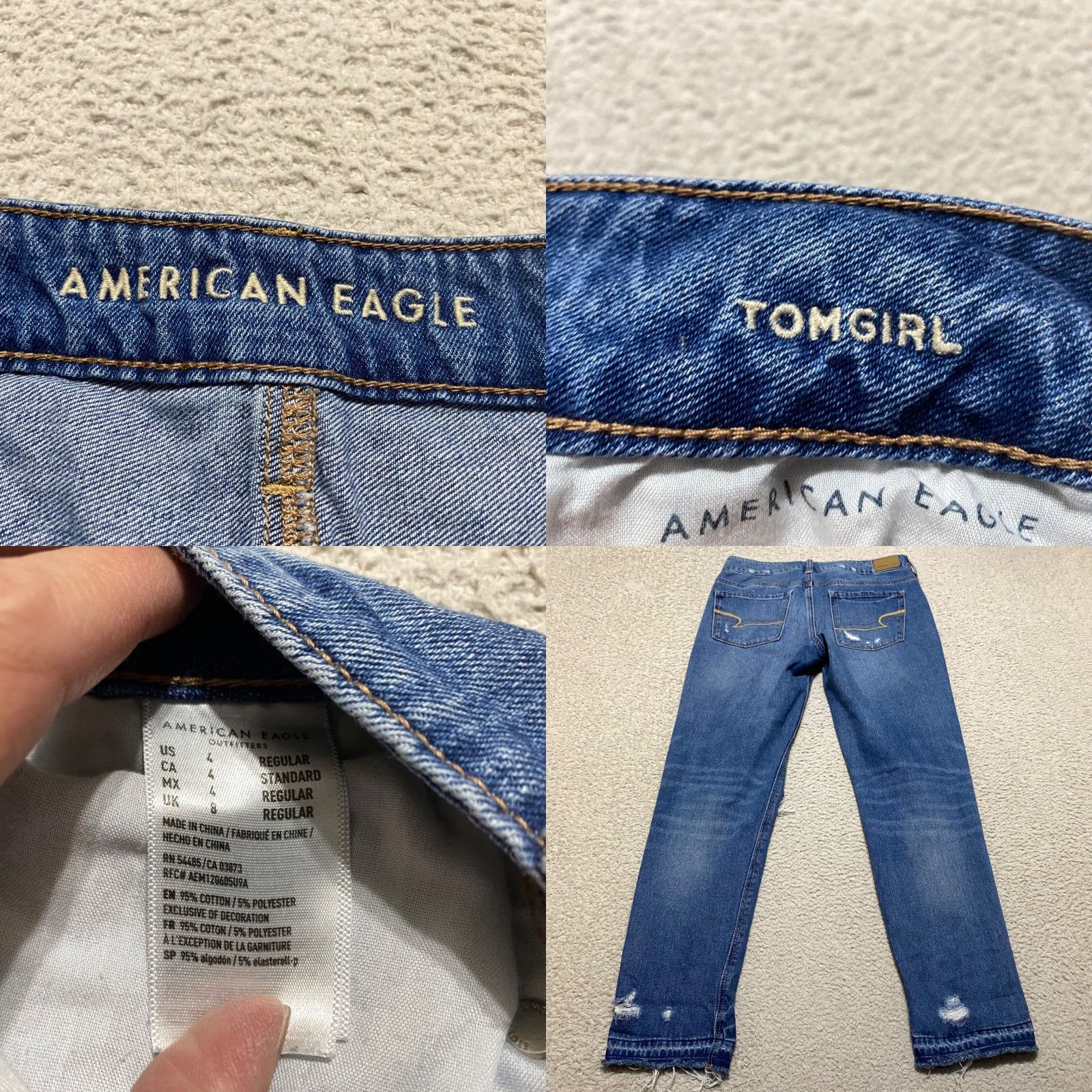 American Eagle Outfitters VINTAGE American Eagle Outfitters Jeans Womens 4 Blue Distressed Boyfriend Medium Wash 5-Pocket Denim Style: Jeans Size 27" / US 4 / IT 40 - 8 Thumbnail