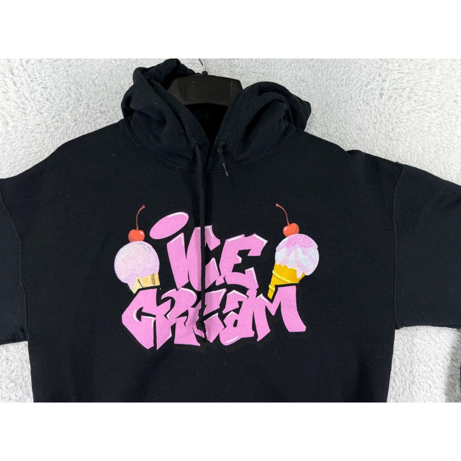 Vintage Black Pink Womens Hoodie Pullover 2020s KPop Music Logo Solid Long Sleeve Cotton Black Medium Size M / US 6-8 / IT 42-44 - 6 Thumbnail