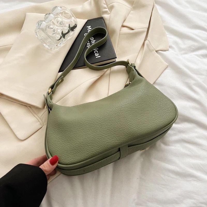 Vintage Retro Green PU Leather Crossbody Bag Size ONE SIZE - 4 Thumbnail