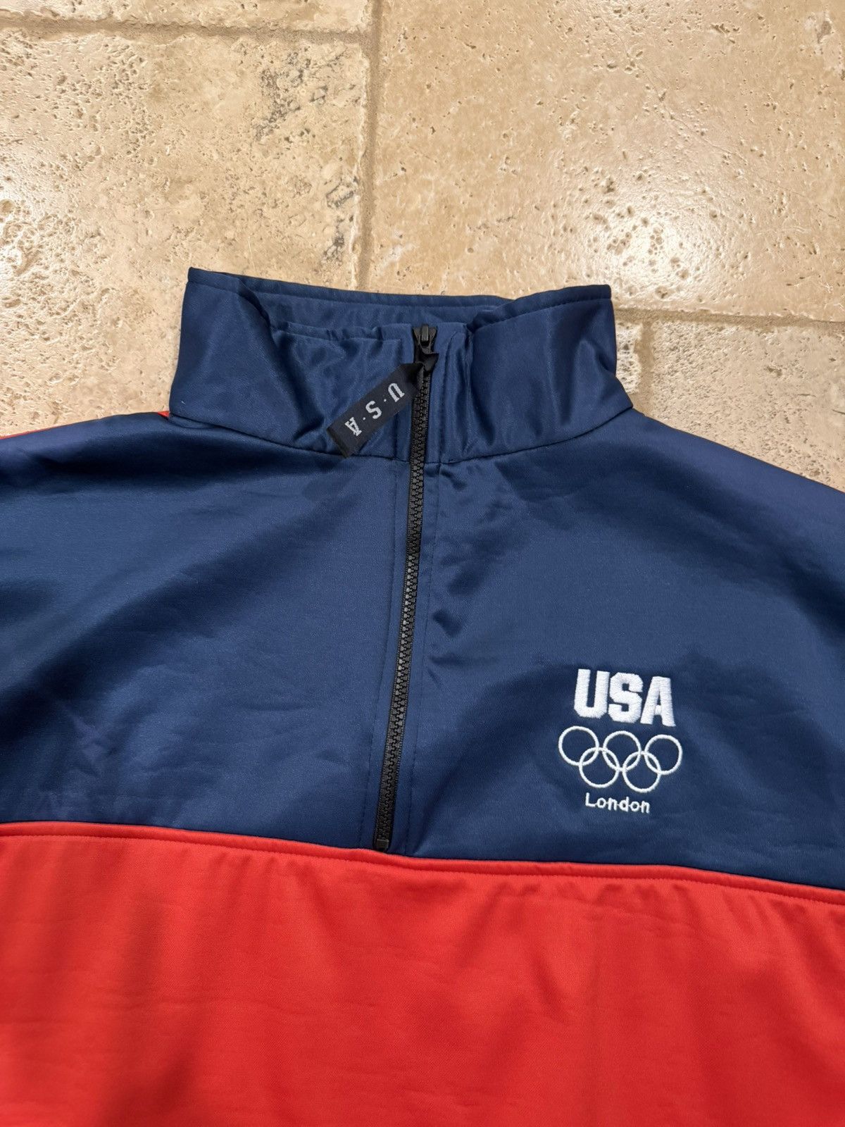 USA Olympics Vintage USA 2012 London Olympics Red Pullover Quarter Zip Size US XL / EU 56 / 4 - 7 Thumbnail