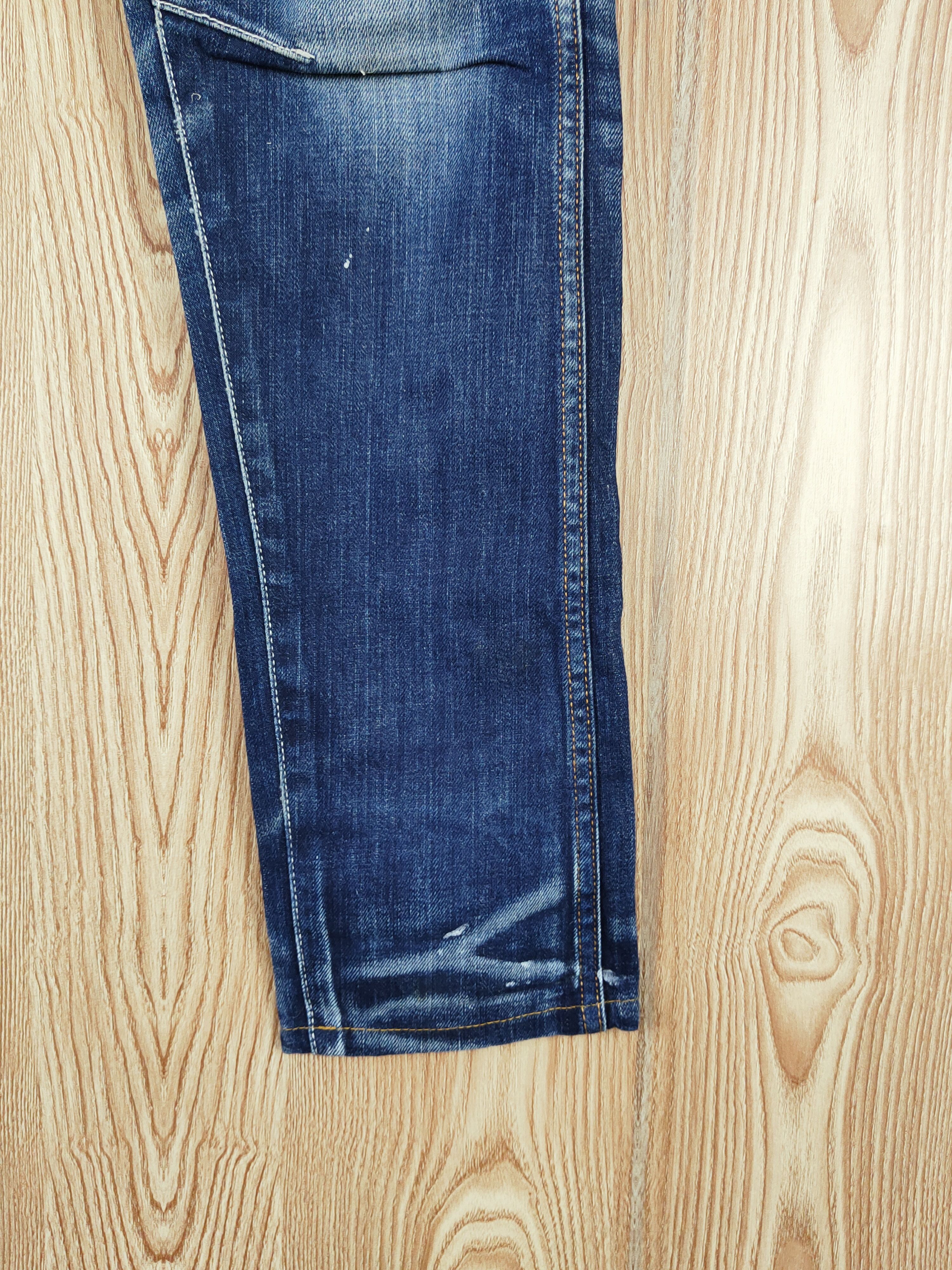 Japanese Brand Lip Star Dark Blue Distressed Ripped Jeans #W222 Size 31" - 7 Thumbnail