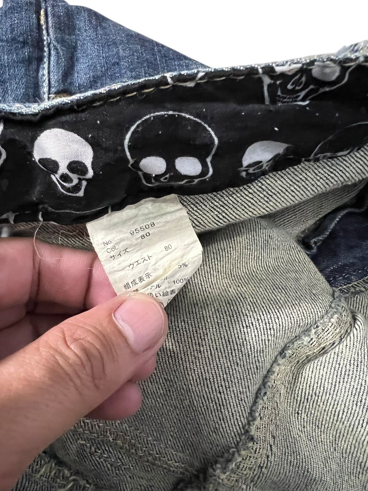 Japanese Brand Japanese brand skull Double Waist sedionaries Denim Jean Size US 35 - 13 Thumbnail
