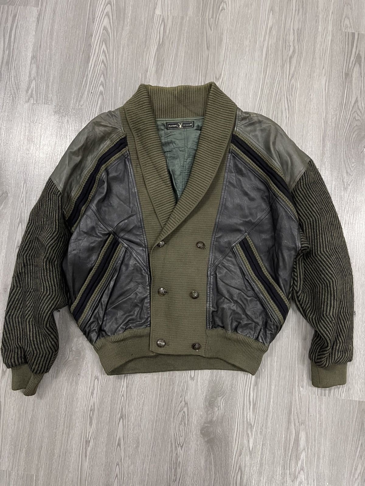 Genuine Leather × Playboy × Vintage Vintage 90s Playboy Sheepskin & Wool teddy jacket Size US M / EU 48-50 / 2 - 1 Thumbnail