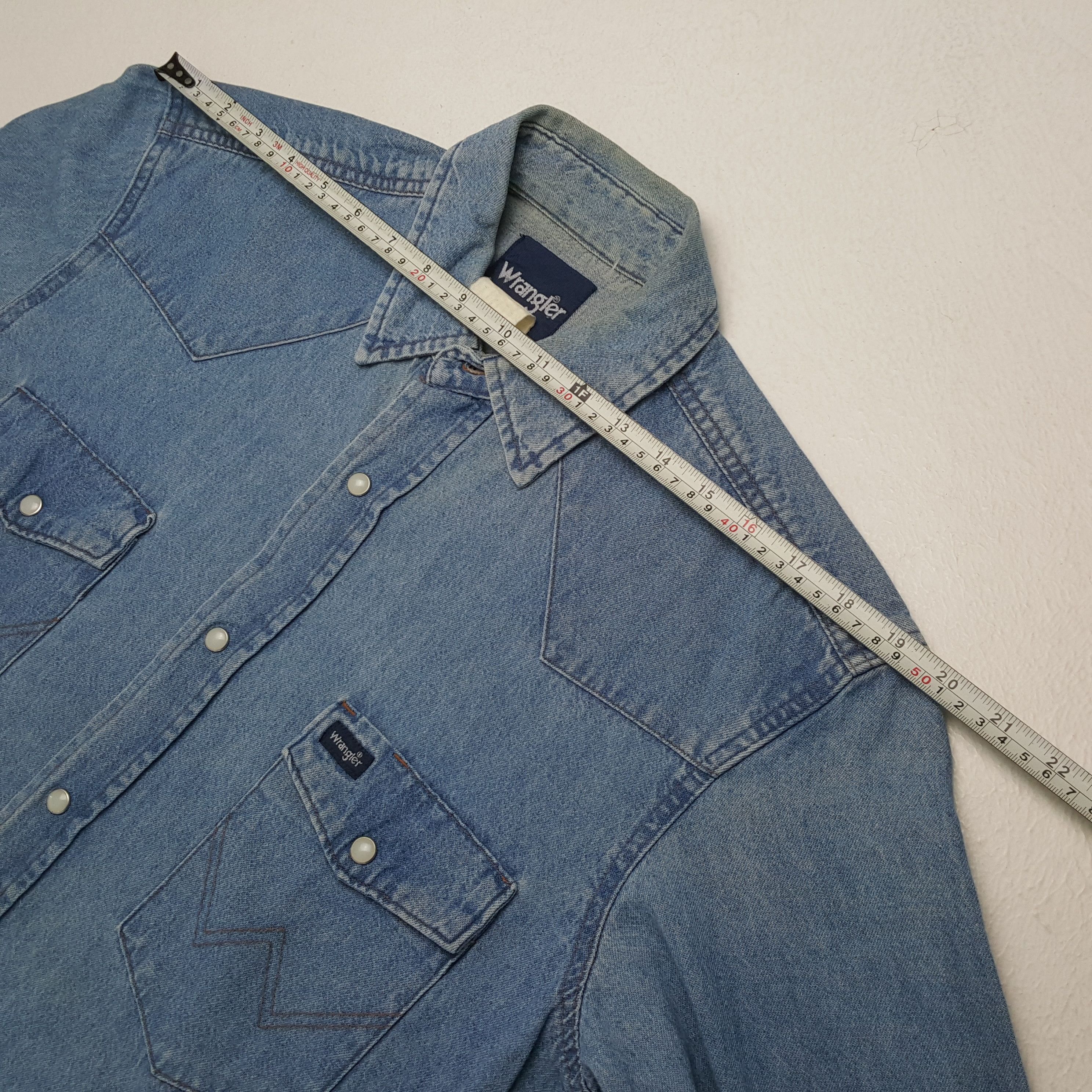 Vintage × Wrangler Vintage WRANGLER American Style Denim Shirt Size US L / EU 52-54 / 3 - 4 Thumbnail