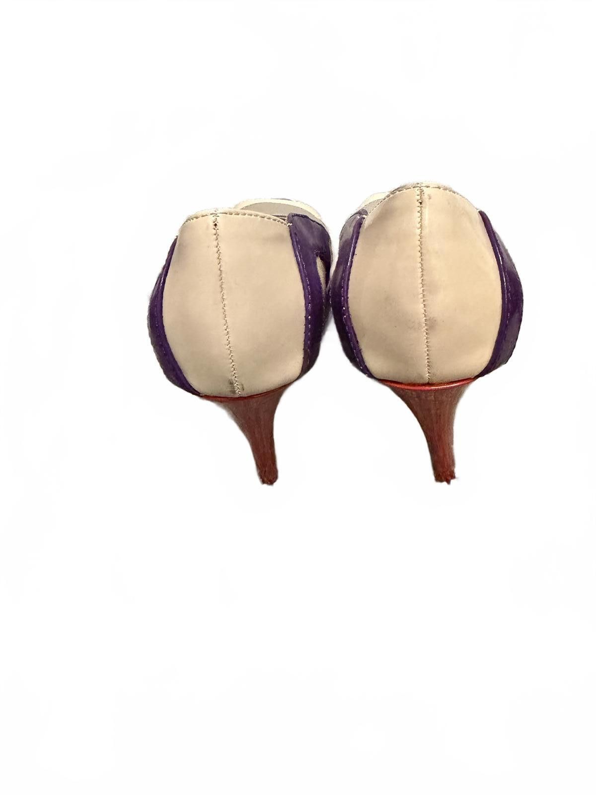 Guess Guess Women's Purple and Beige High Heel Peep Toe Pumps Sz 6 Size US 6 / IT 36 - 4 Thumbnail