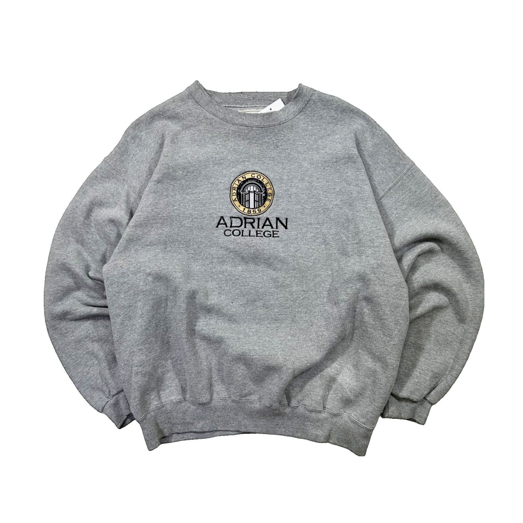 Vintage VIntage 90s Adrian College Embroidered Spell Out Sweater Size US XL / EU 56 / 4 - 1 Thumbnail