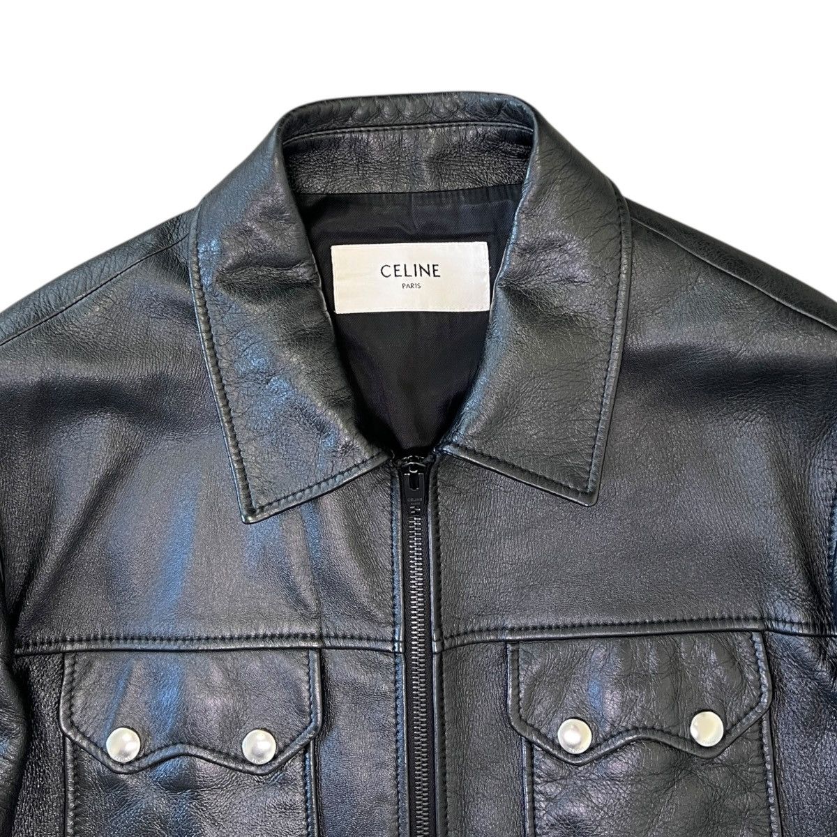 Celine CELINE 24SS Hedi Slimane Multi-Pocket Blouson Leather Jacket Size US L / EU 52-54 / 3 - 3 Thumbnail