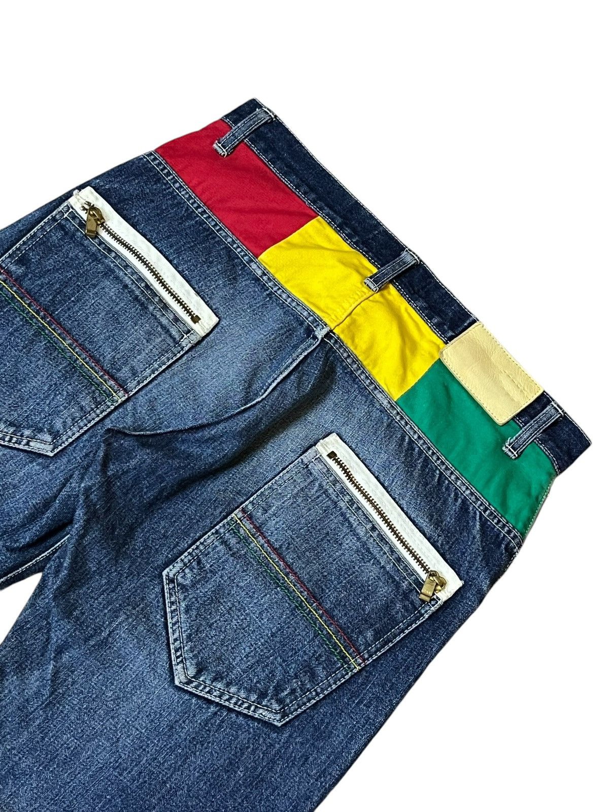 Japanese Brand SICK Y2K JAPANESE BRAND RASTA COLOUR JEANS MADE IN JAPAN Size US 32 / EU 48 - 7 Thumbnail