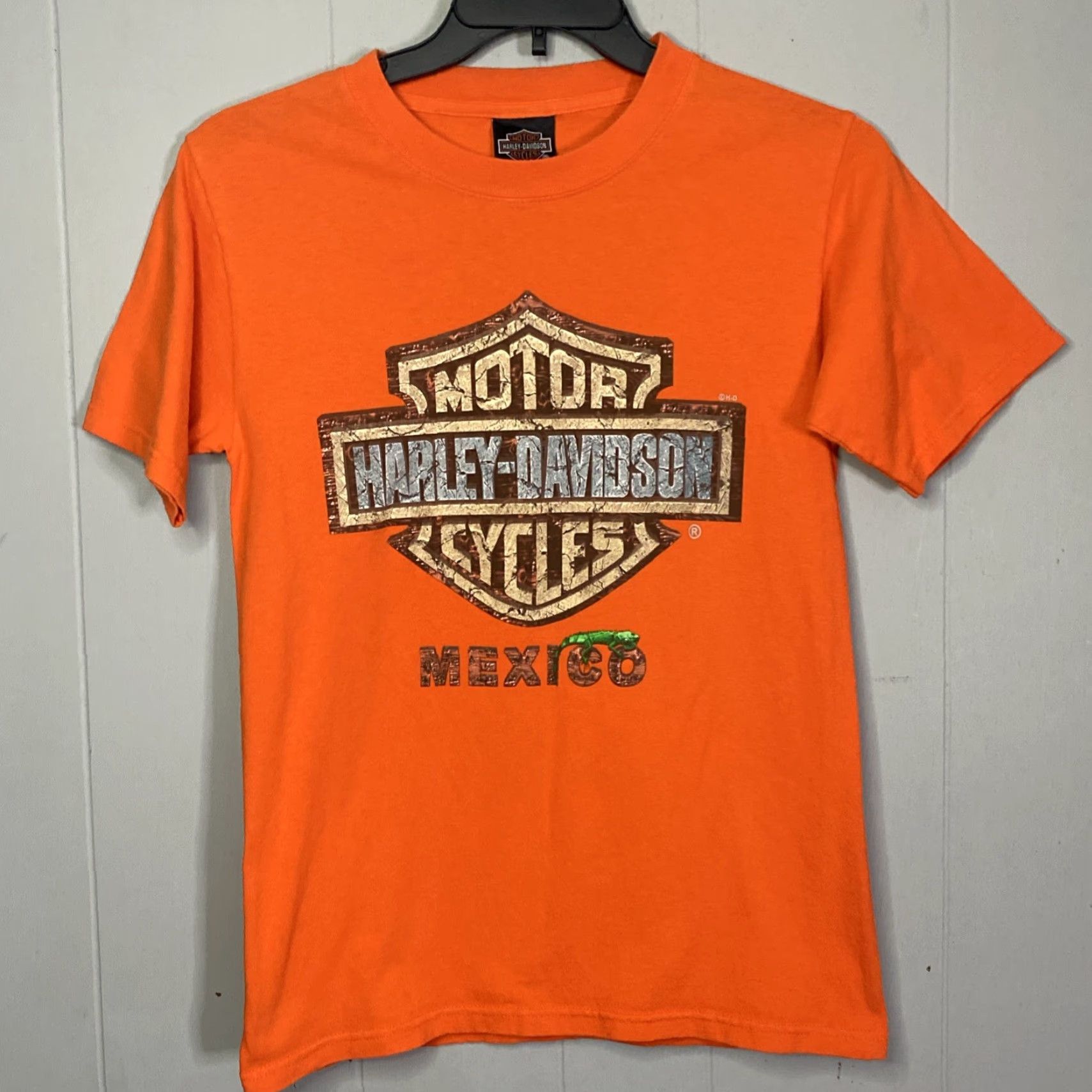 Harley Davidson VINTAGE Harley-Davidson Mexico T Shirt Adult Small S Orange Biker Size US S / EU 44-46 / 1 - 2 Thumbnail