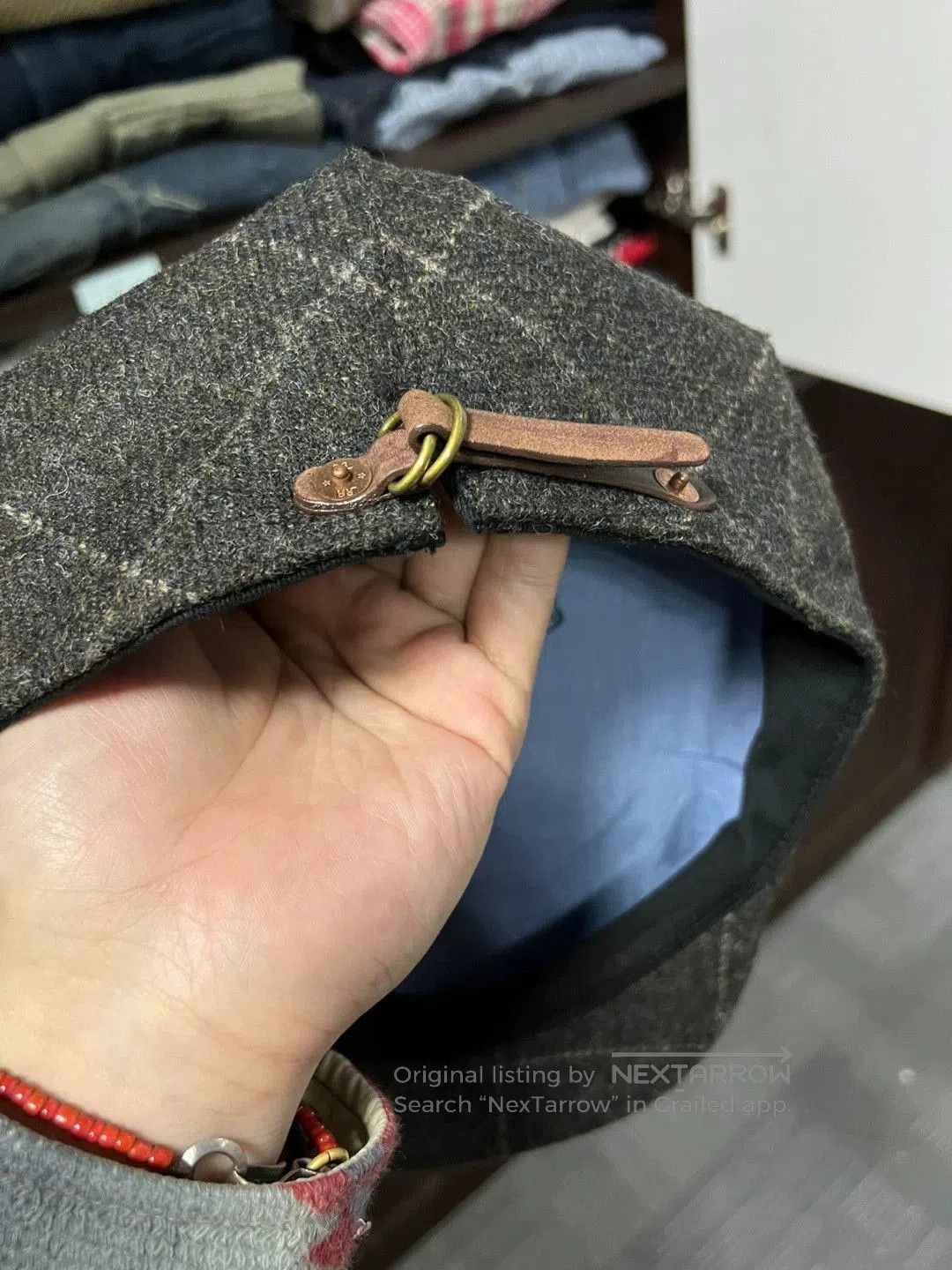 RRL Ralph Lauren gray newsboy cap with plaid pattern. Size ONE SIZE - 3 Thumbnail