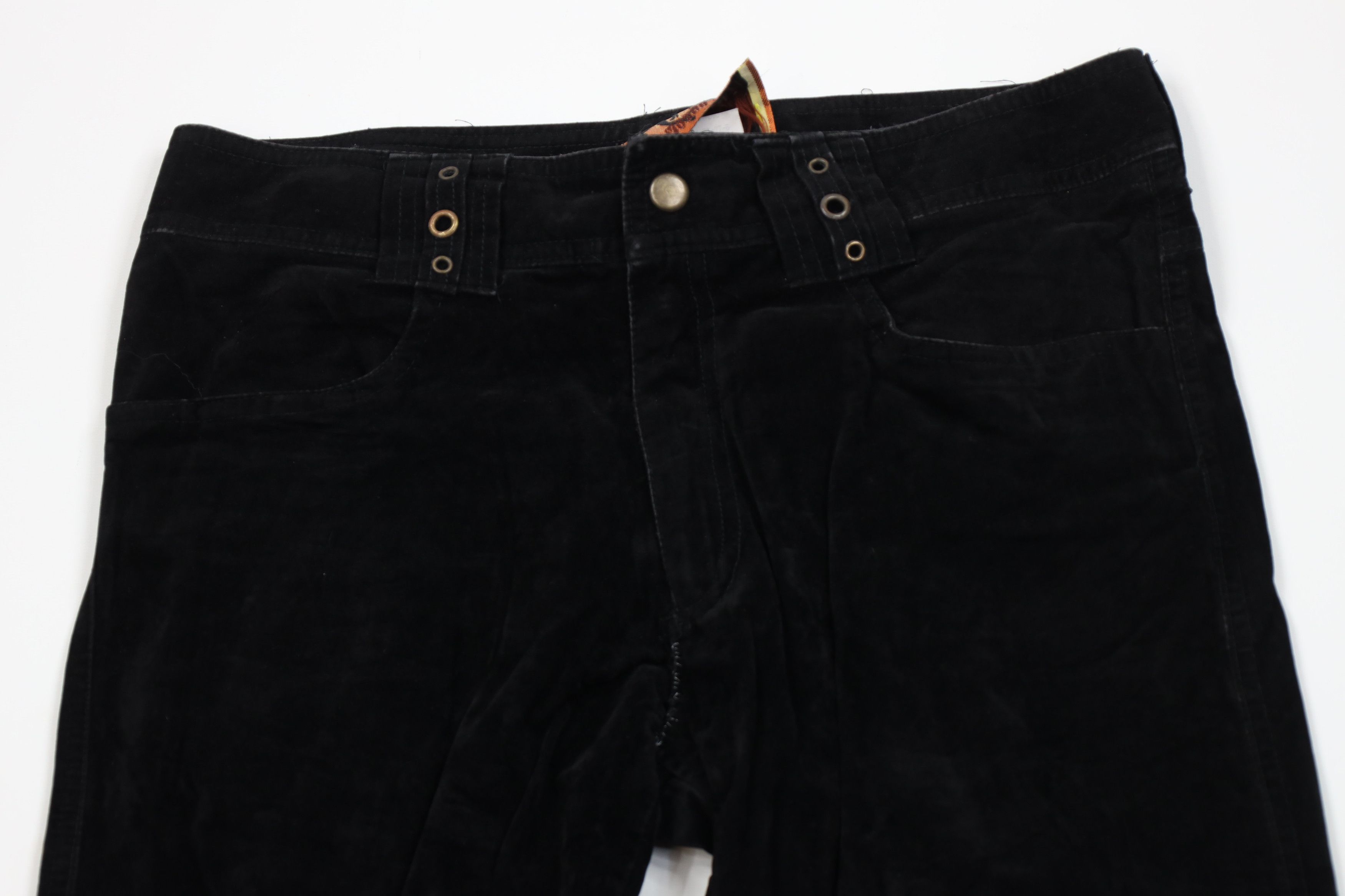 Lip Service Vintage 90s Lip Service Riveted Velvet Pants Black USA Size 32" / US 10 / IT 46 - 2 Thumbnail