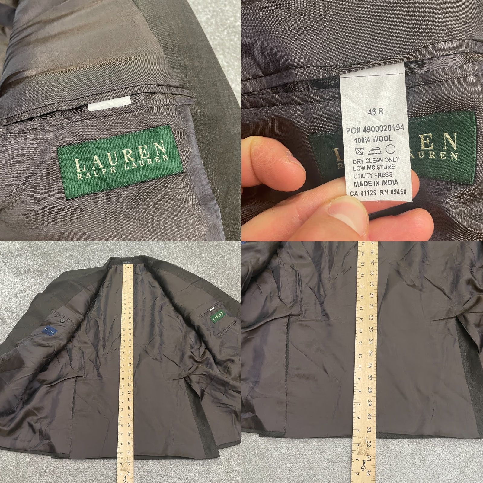 Ralph Lauren Lauren Ralph Lauren Lord & Taylor Blazer 46R Dark Brown Wool Suit Jacket Mens Size 46R - 8 Thumbnail