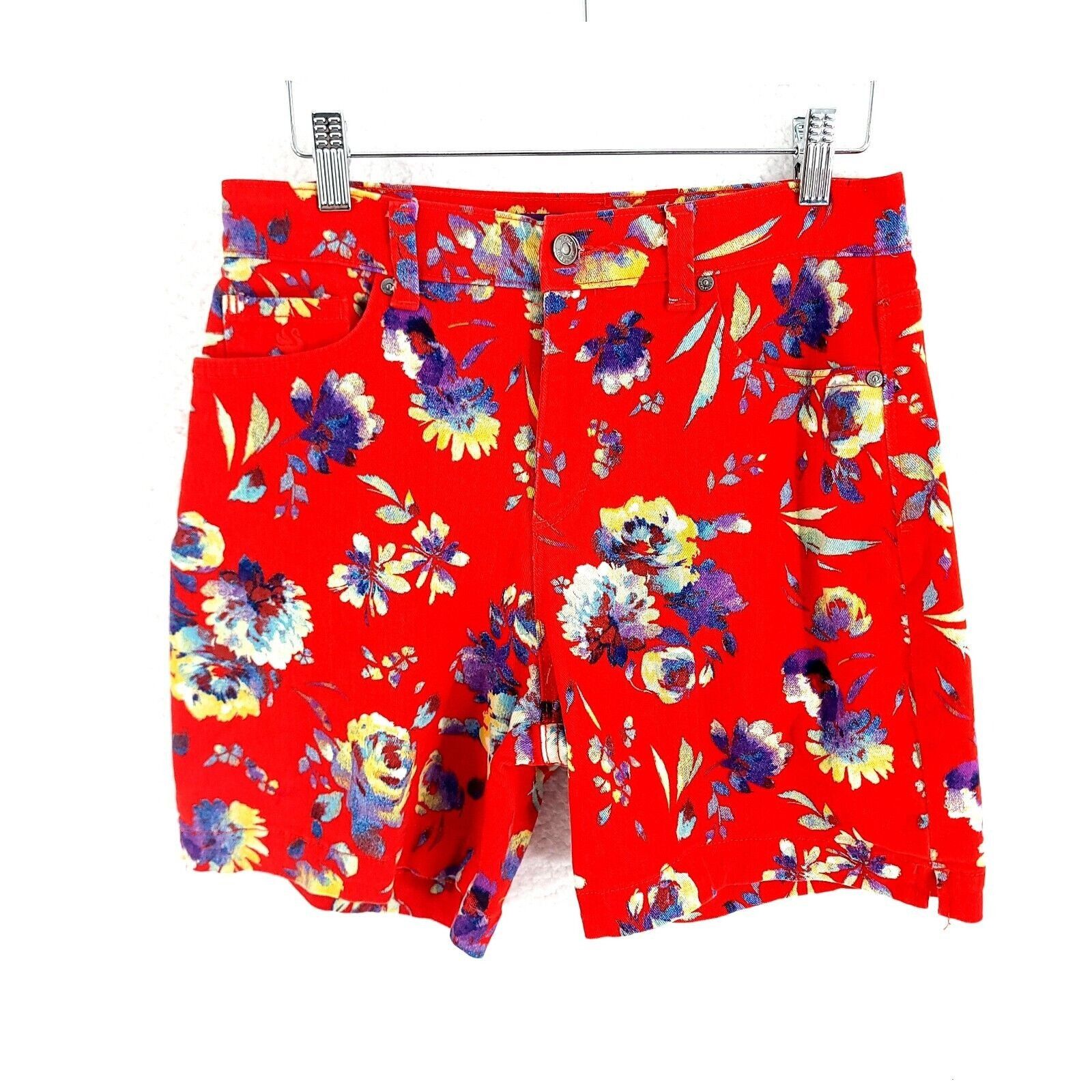 Gloria Vanderbilt Gloria Vanderbilt Amanda Red Purple Floral Denim Size 6 Aver Size 28" / US 6 / IT 42 - 1 Thumbnail