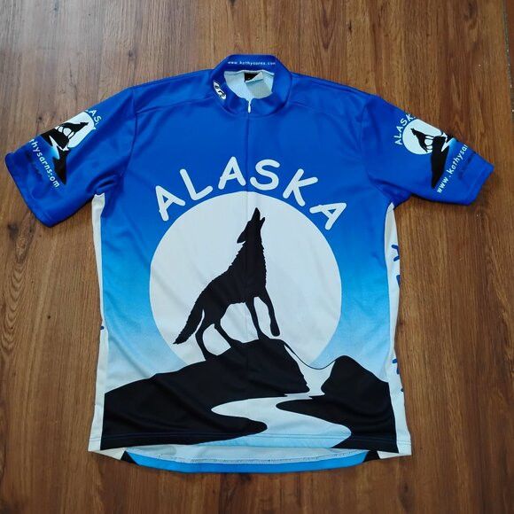 Other Vintage Louis Garneau Alaska Wolf Full Moon Cycling Jersey Size US L / EU 52-54 / 3 - 2 Thumbnail