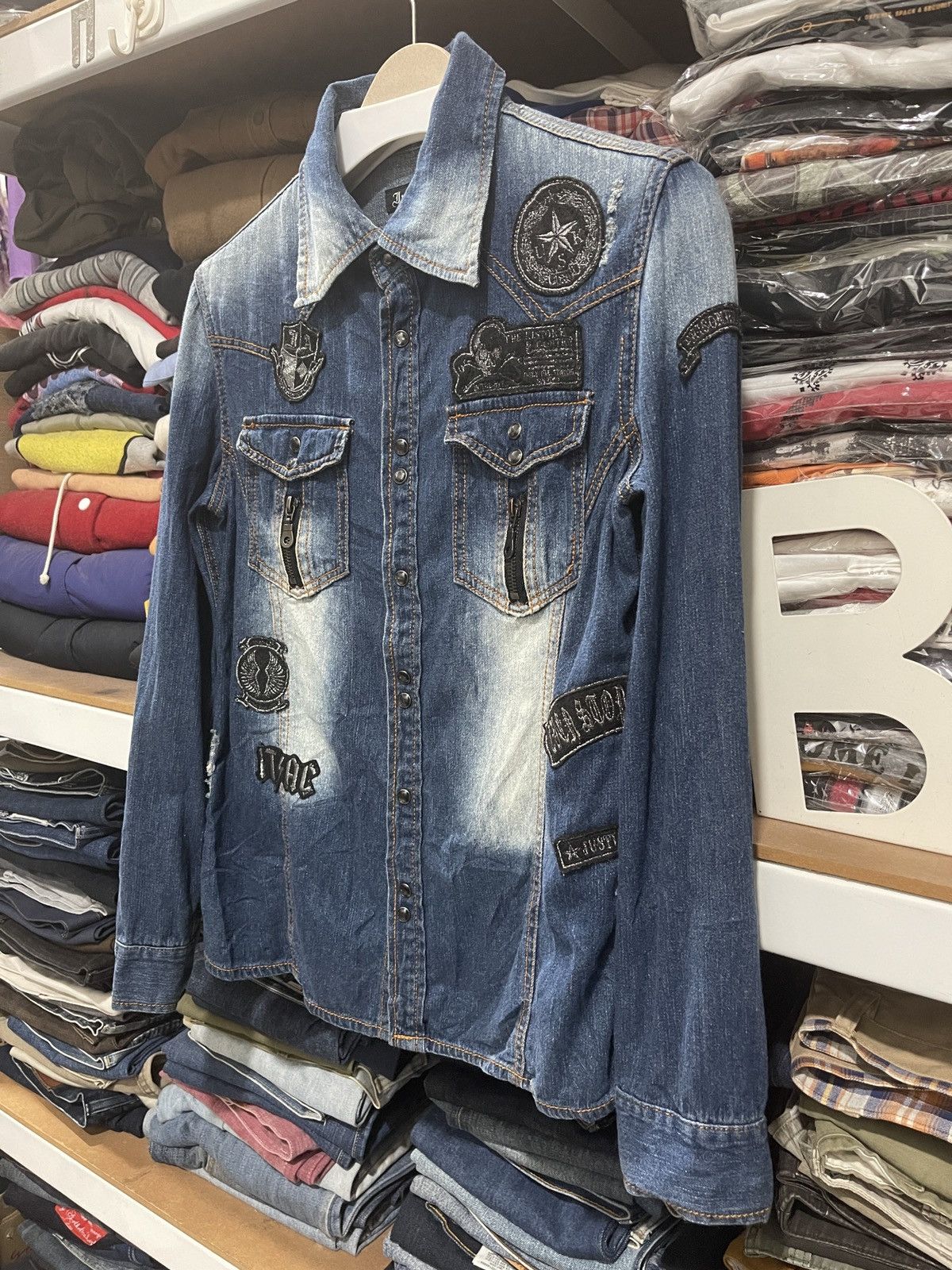 If Six Was Nine × In The Attic × Japanese Brand In The Attic Denim Long Sleeve Distressed Jacket Size M Size M / US 6-8 / IT 42-44 - 3 Thumbnail