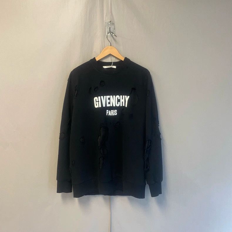 Givenchy Givenchy Black Ripped Hoodie Size US S / EU 44-46 / 1 - 1 Thumbnail