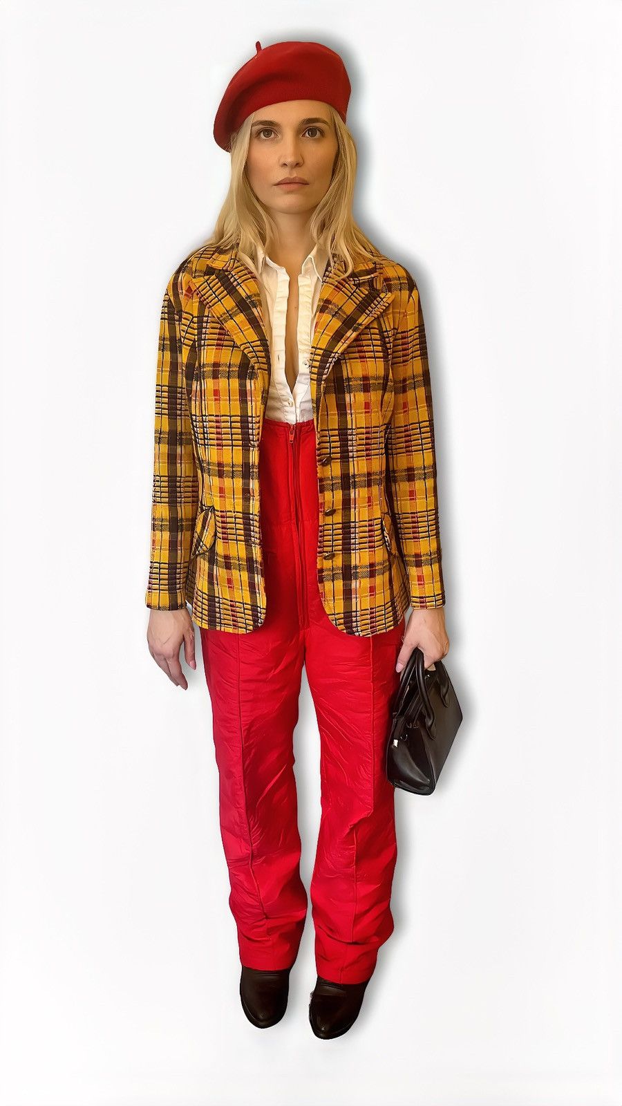 Vintage Rare House of Genius Coutuier Vintage Plaid Blazer Size S / US 4 / IT 40 - 1 Thumbnail