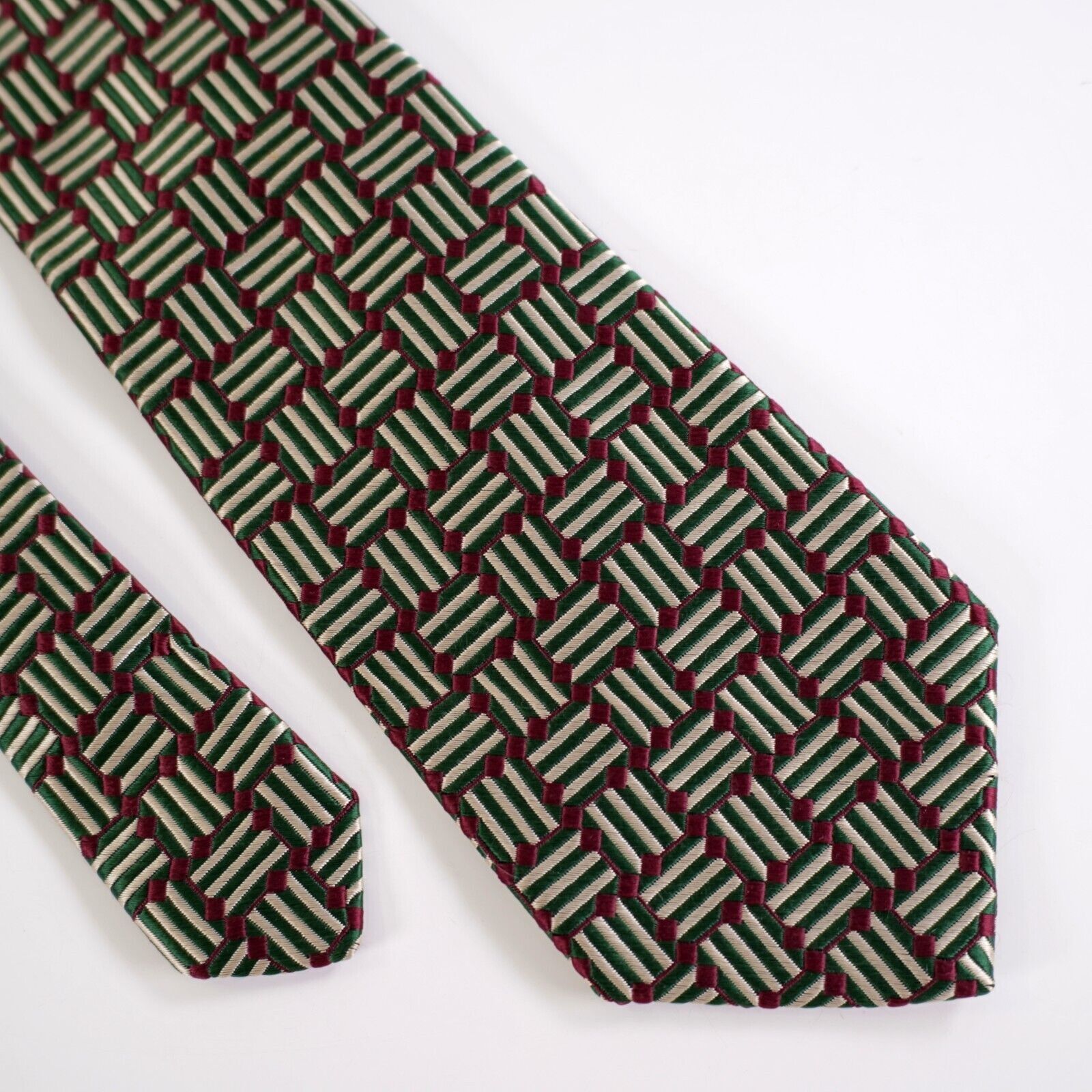 Robert Talbott Robert Talbott Best Of Class Green Red Woven Geometric Wide Size ONE SIZE - 1 Thumbnail