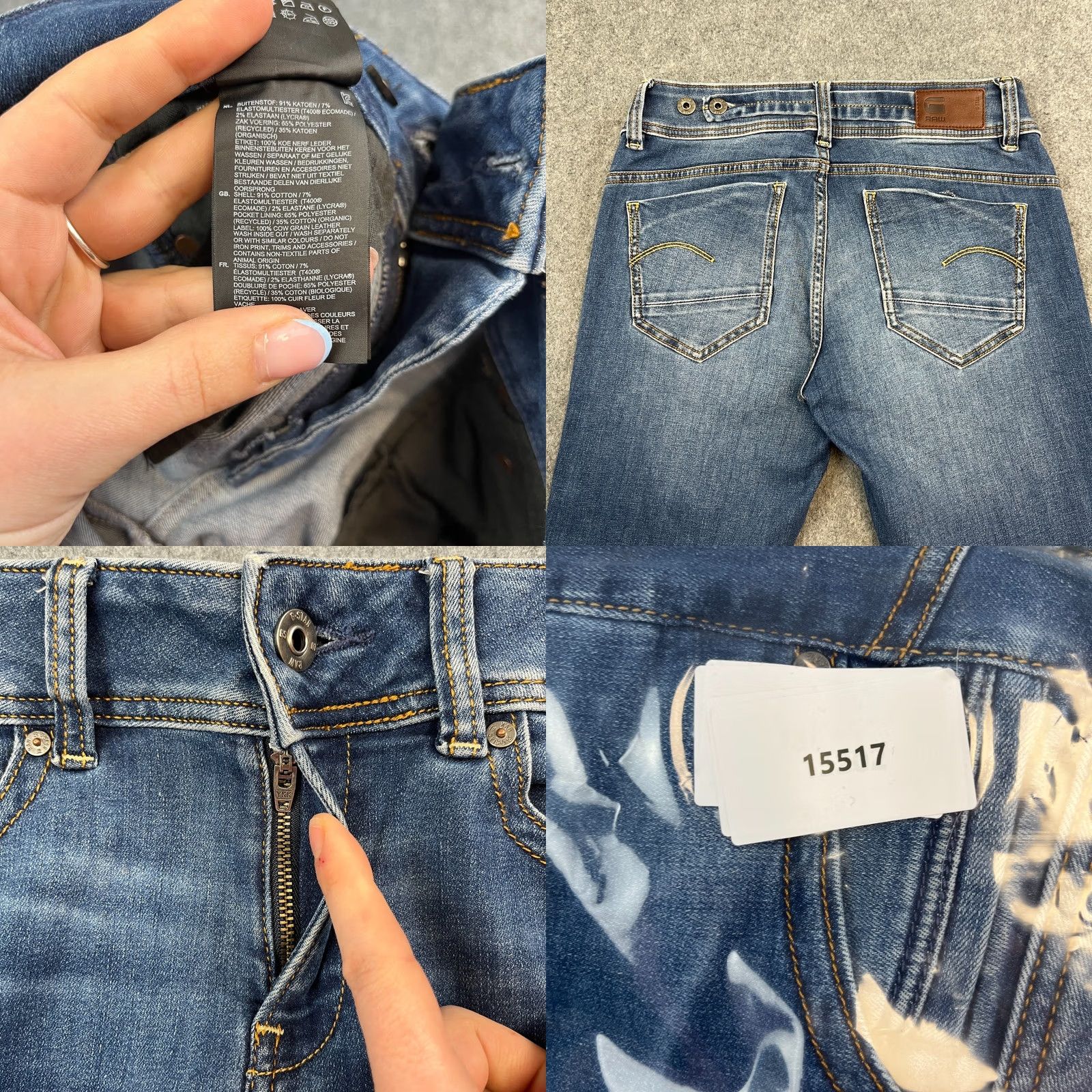 G-Star G-Star Womens Jeans Midge Straight 30 32 UK 10 Medium Wash Blue Stretch Low Rise Jeans Size 32" / US 10 / IT 46 - 9 Thumbnail