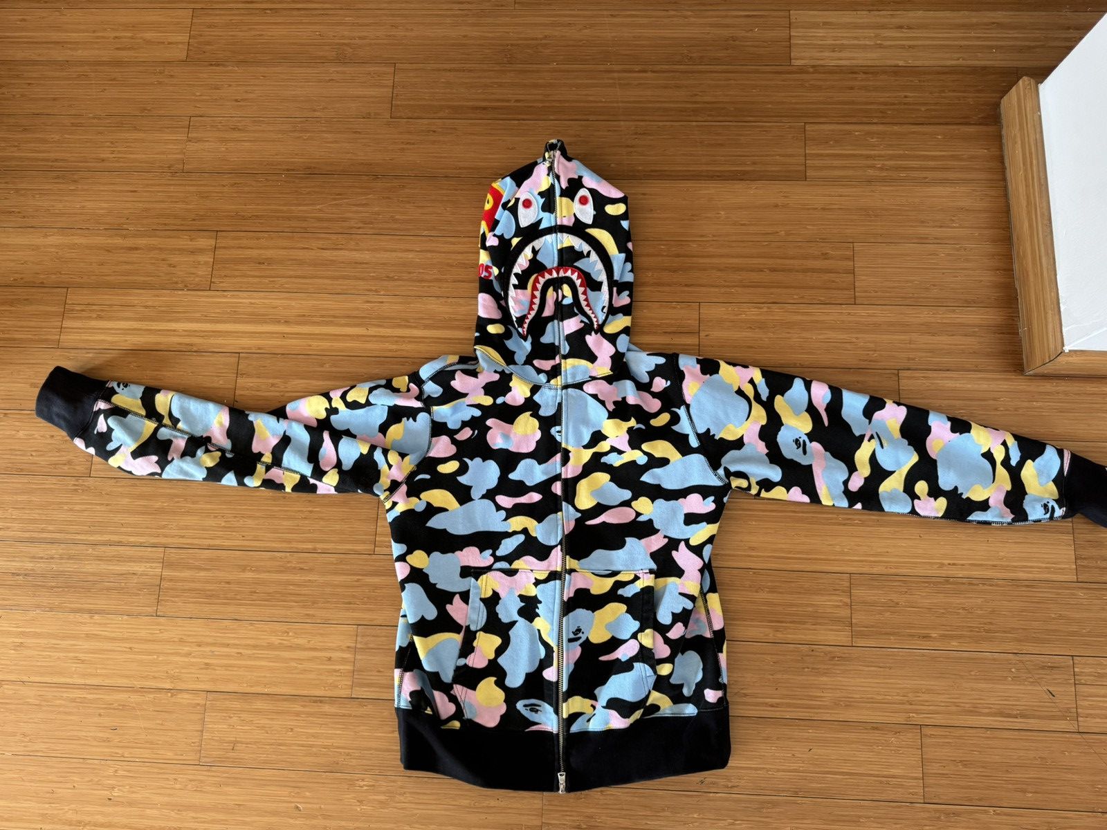 Bape New Multi Camo 2nd Shark Full Zip Hoodie Grailed